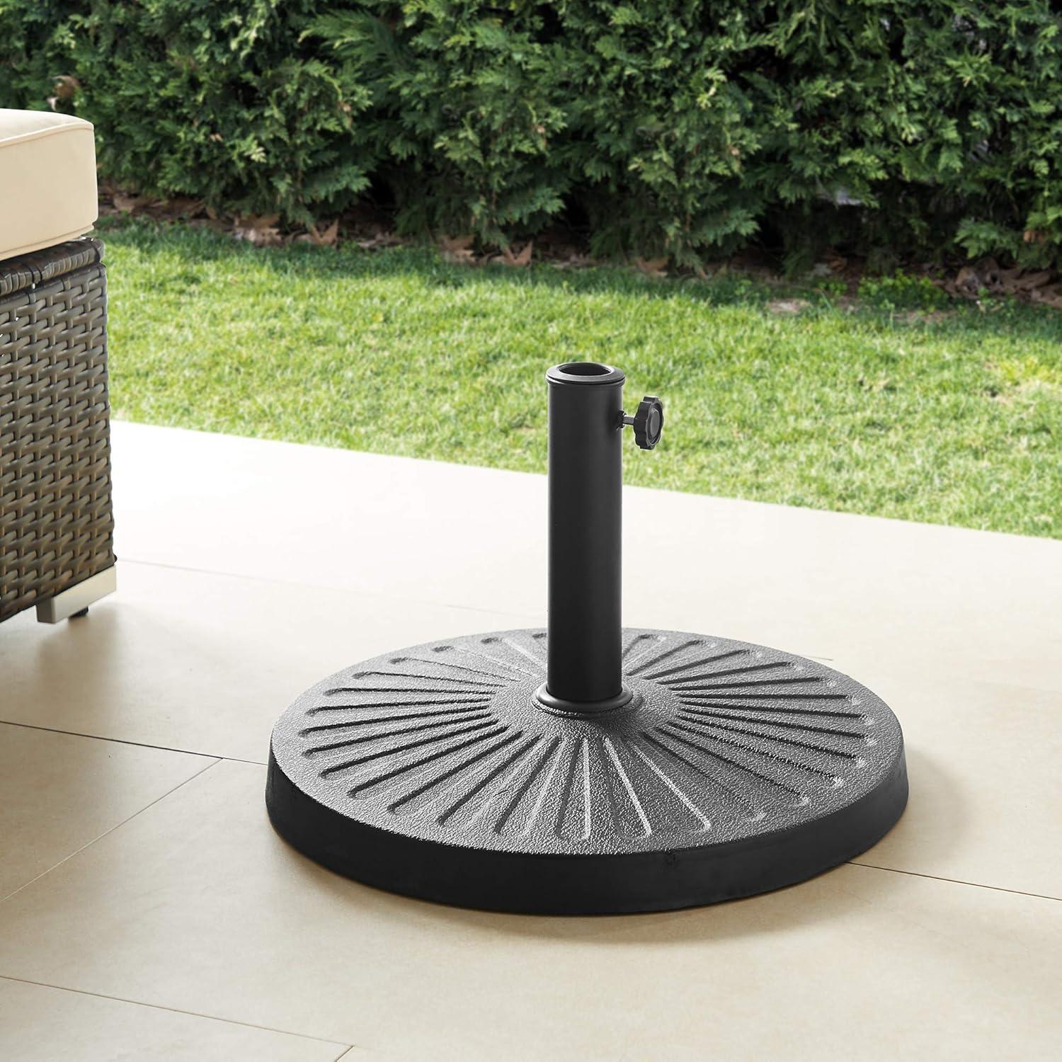 imageWalker Edison Mari Modern Polyresin Square Umbrella Stand with Metal Design 18 Inch BlackBlack