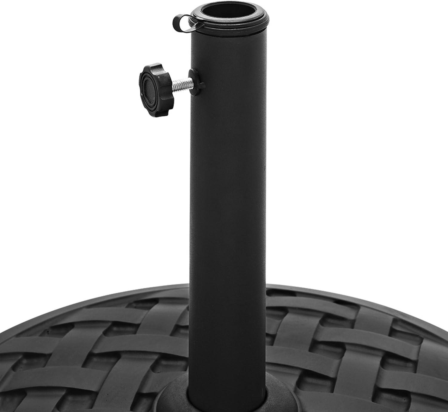 imageWalker Edison Mari Modern Polyresin Square Umbrella Stand with Metal Design 18 Inch BlackBlack