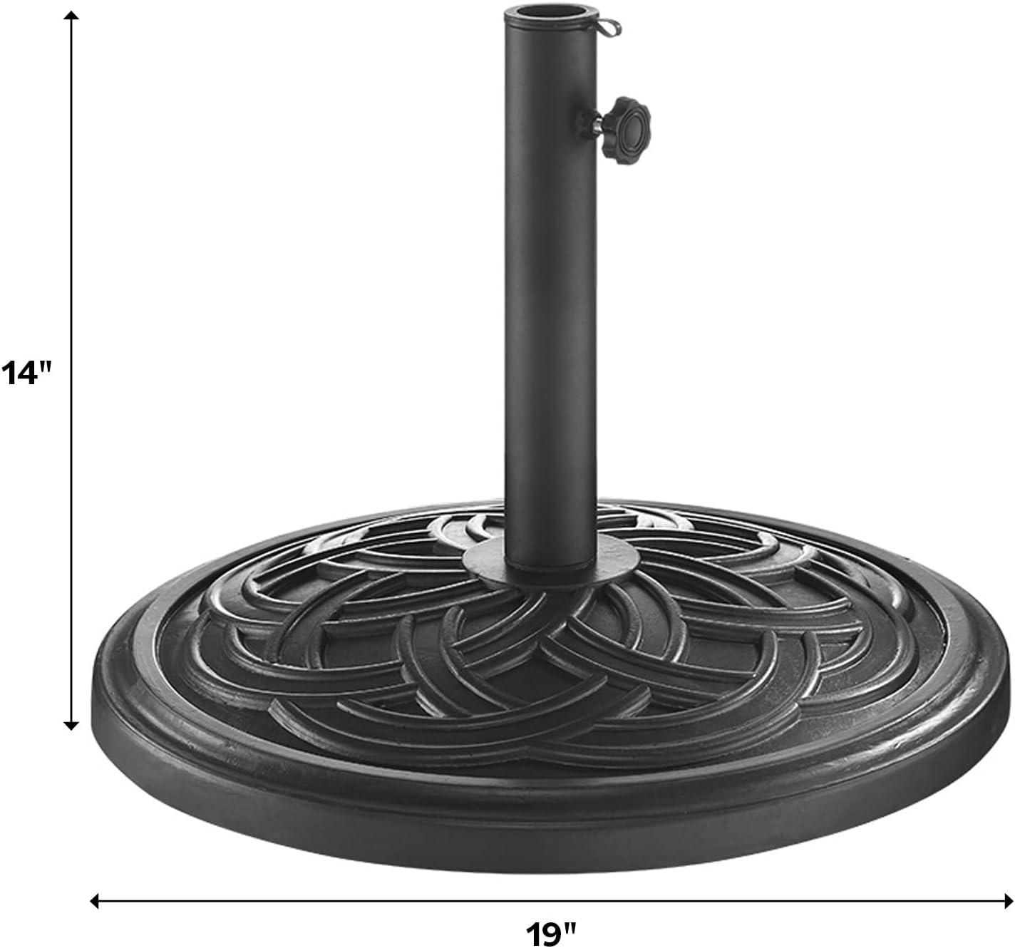 imageWalker Edison Mari Modern Polyresin Square Umbrella Stand with Metal Design 18 Inch BlackBlack