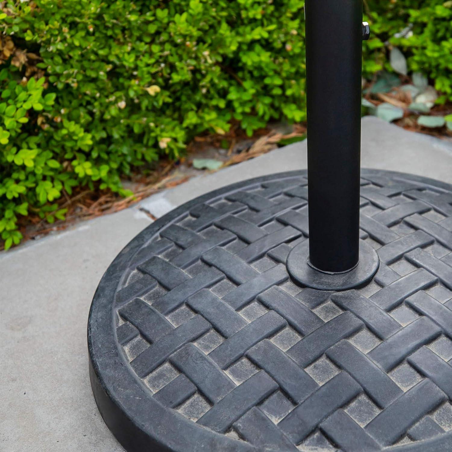 imageWalker Edison Mari Modern Polyresin Square Umbrella Stand with Metal Design 18 Inch BlackBlack