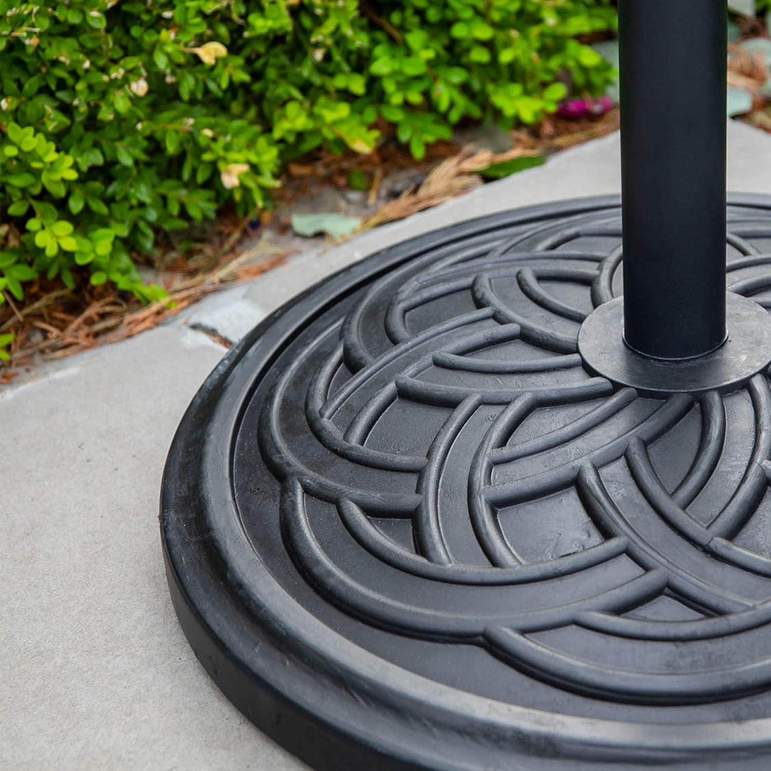 imageWalker Edison Mari Modern Polyresin Square Umbrella Stand with Metal Design 18 Inch BlackBlack