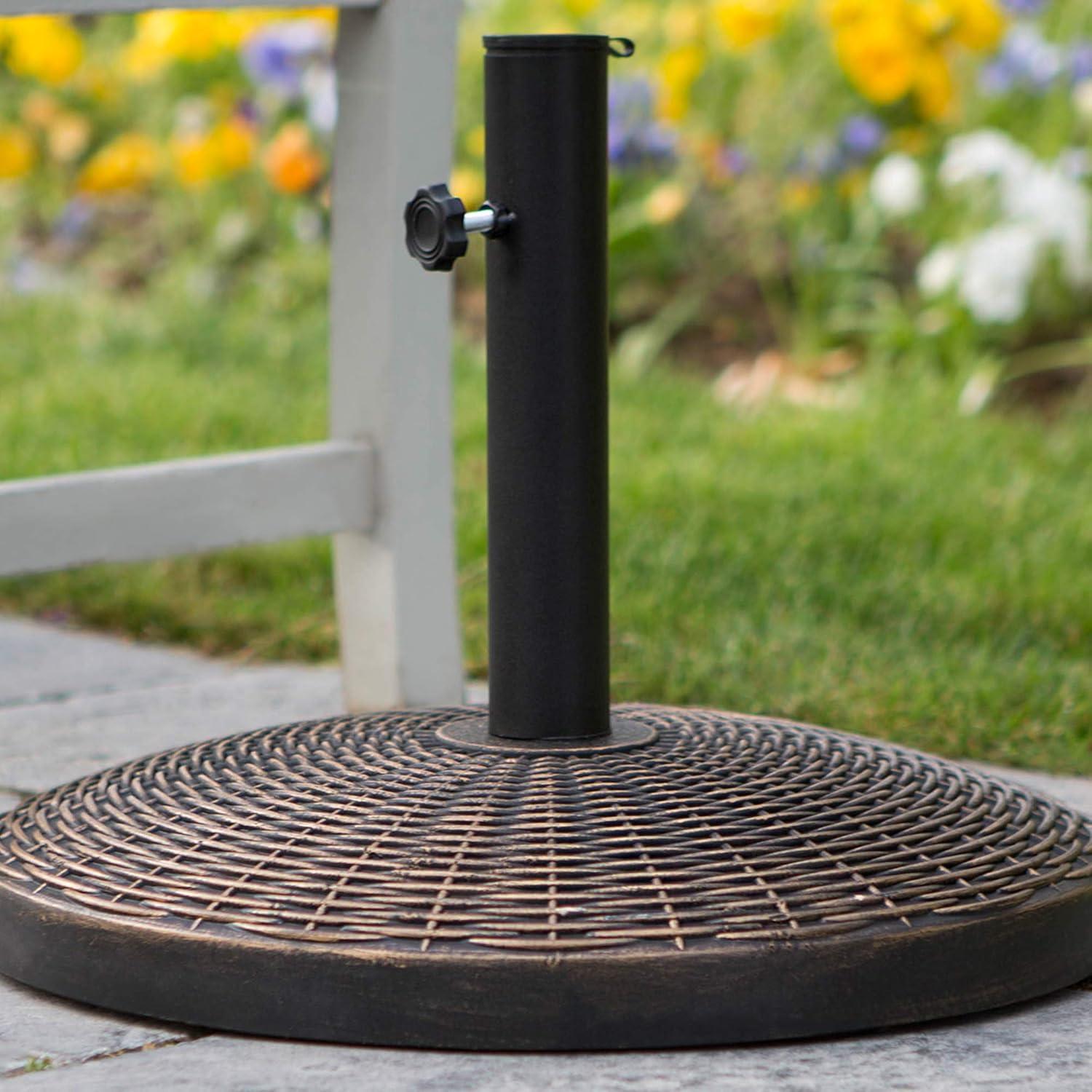 imageWalker Edison Mari Modern Polyresin Square Umbrella Stand with Metal Design 18 Inch BlackBronze