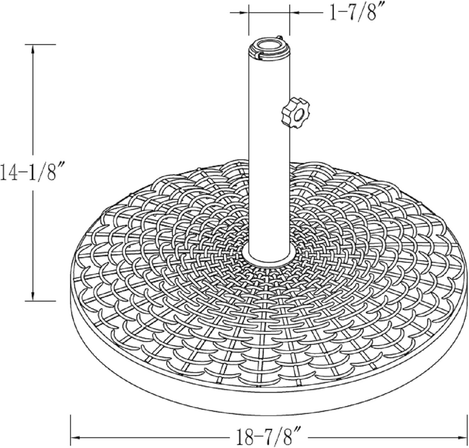 imageWalker Edison Mari Modern Polyresin Square Umbrella Stand with Metal Design 18 Inch BlackBronze