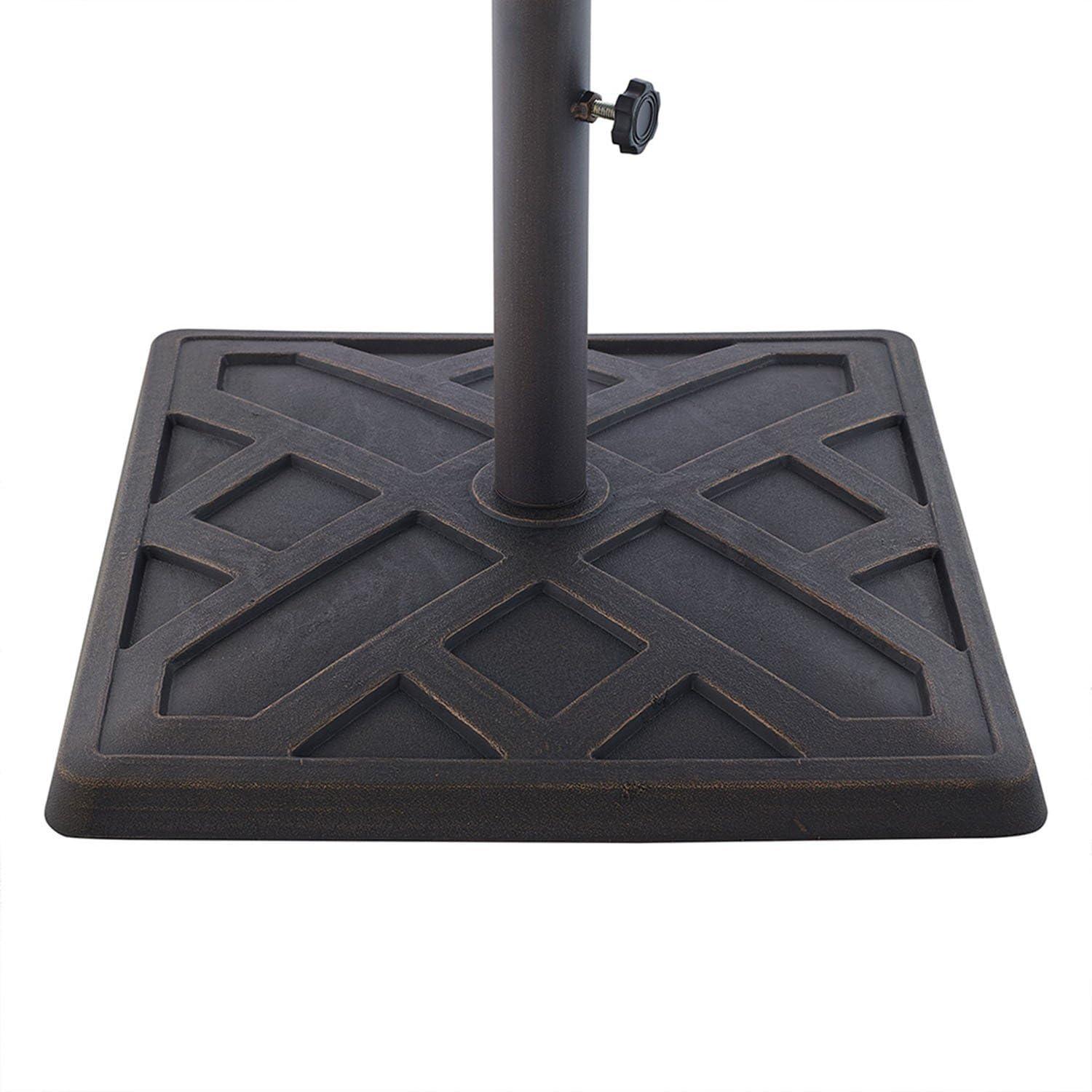 imageWalker Edison Mari Modern Polyresin Square Umbrella Stand with Metal Design 18 Inch BlackBronze