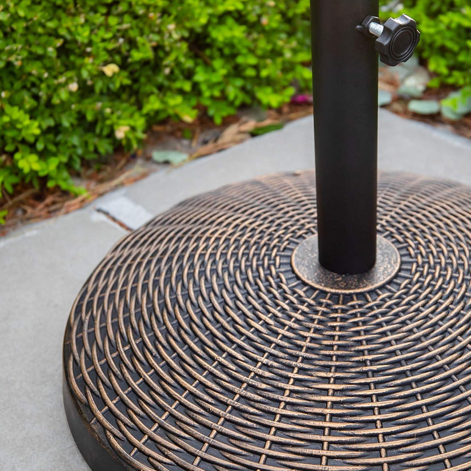 imageWalker Edison Mari Modern Polyresin Square Umbrella Stand with Metal Design 18 Inch BlackBronze