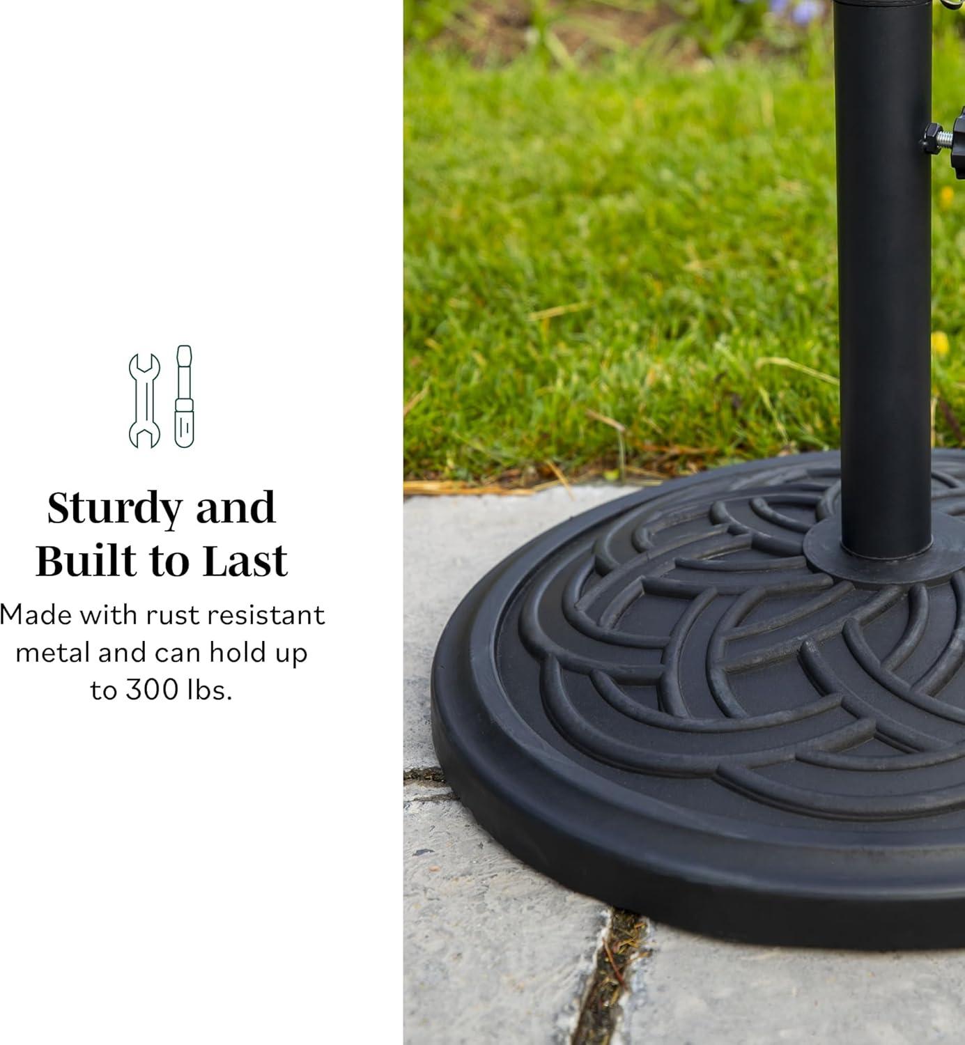 imageWalker Edison Mari Modern Polyresin Square Umbrella Stand with Metal Design 18 Inch BlackBronze