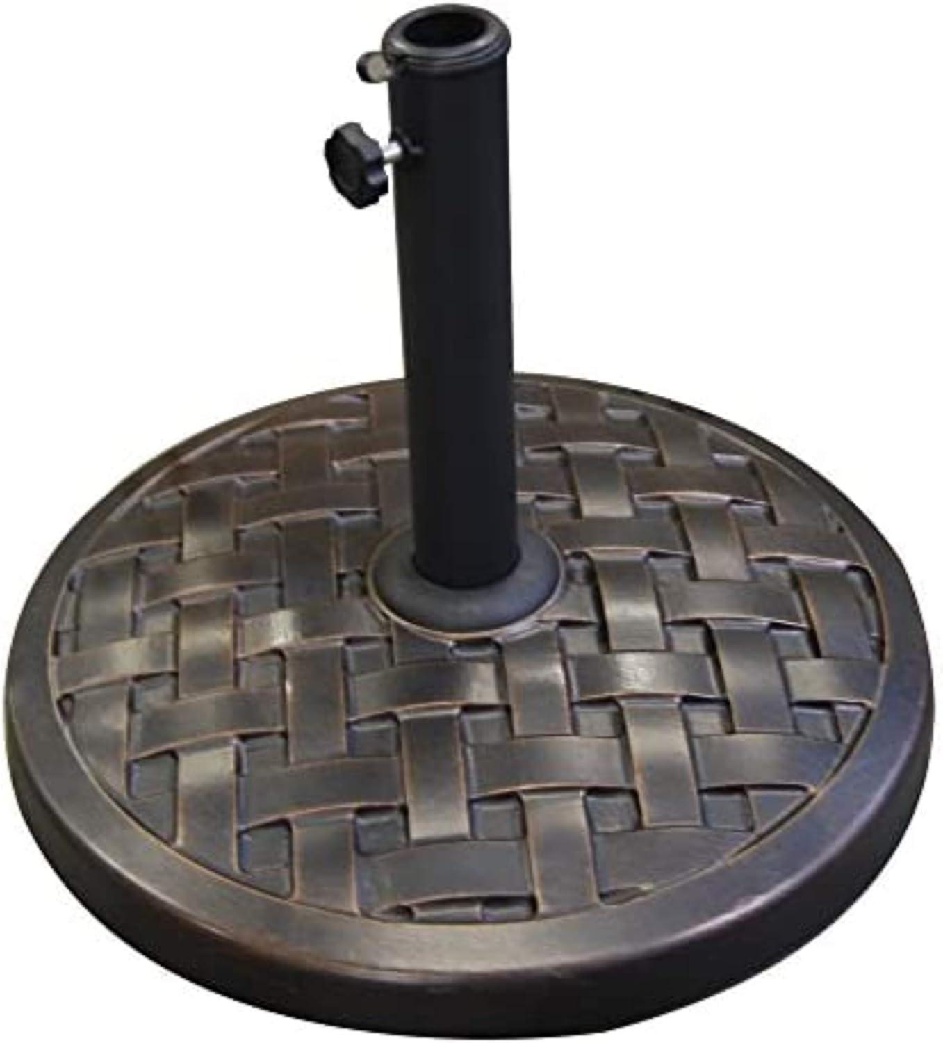 imageWalker Edison Mari Modern Polyresin Square Umbrella Stand with Metal Design 18 Inch BlackBronze