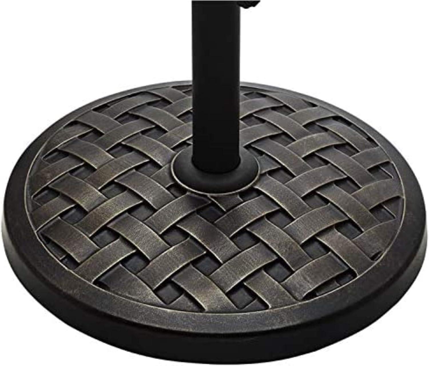 imageWalker Edison Mari Modern Polyresin Square Umbrella Stand with Metal Design 18 Inch BlackBronze