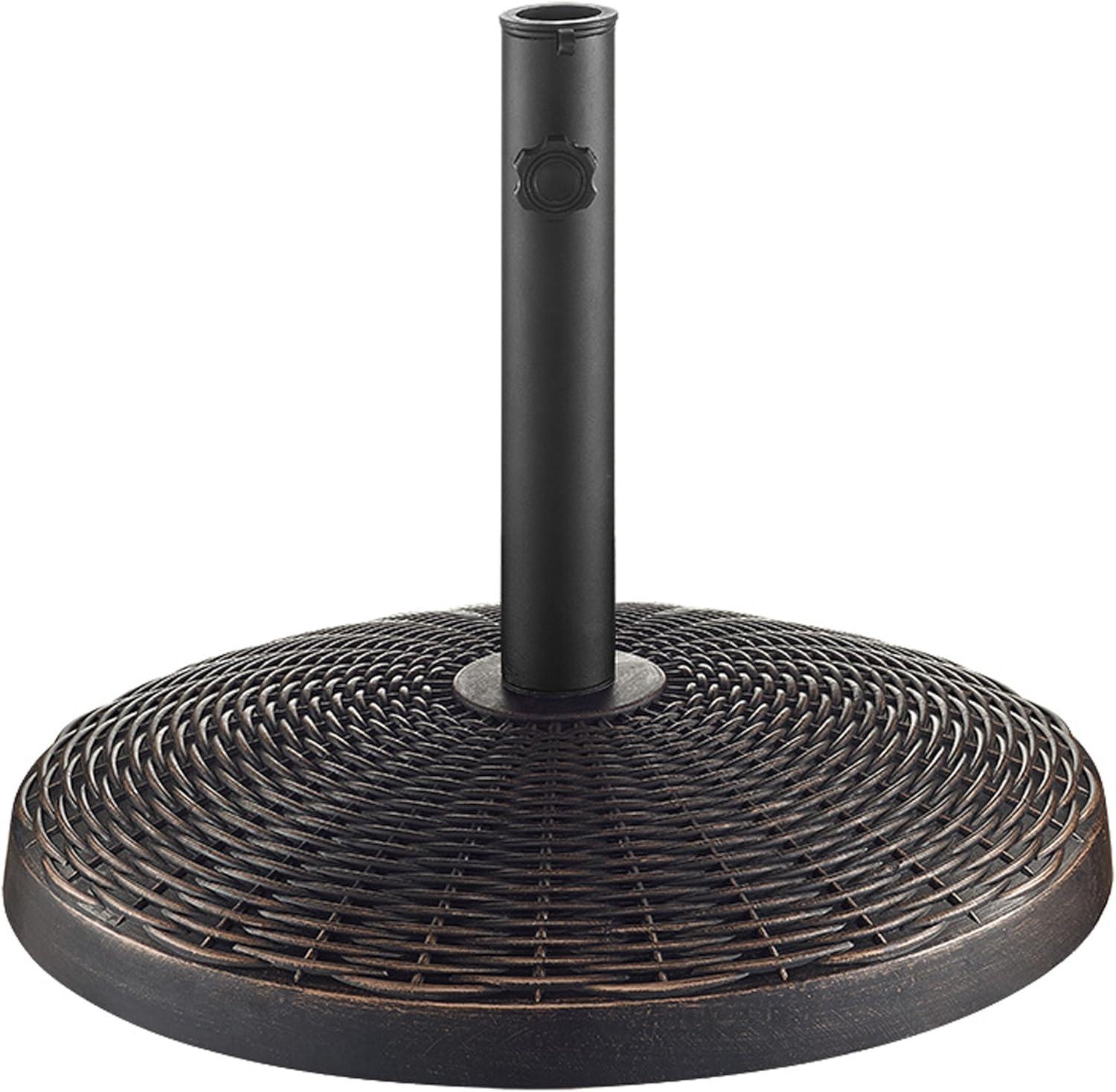 imageWalker Edison Mari Modern Polyresin Square Umbrella Stand with Metal Design 18 Inch BlackBronze