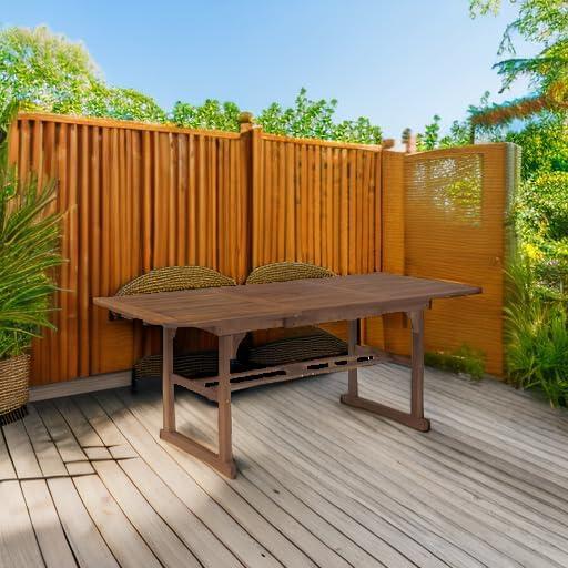 imageWalker Edison Maui Modern Solid Acacia Wood Slatted Patio Dining Table 78 Inch Dark BrownDark Brown