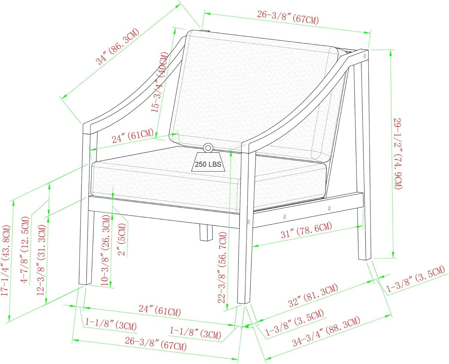 imageWalker Edison Modern Solid Wood Outdoor Curved Arm Club Chair NaturalNatural