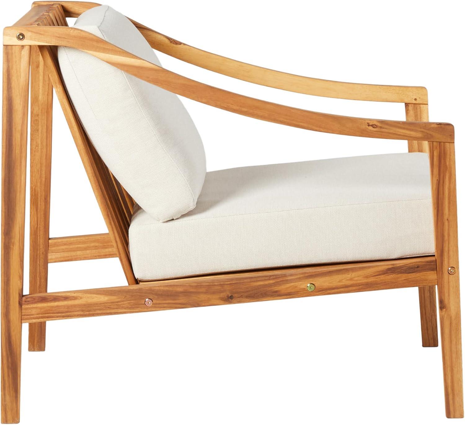 imageWalker Edison Modern Solid Wood Outdoor Curved Arm Club Chair NaturalNatural