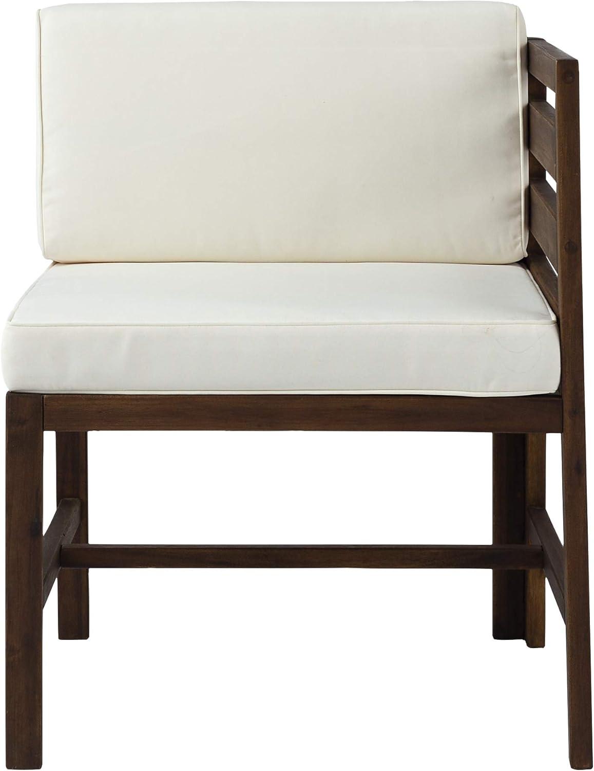 imageWalker Edison Ravello Contemporary 3 Piece Acacia Wood Outdoor Modular Chat Set with Cushions Set of 3 Dark BrownDark Brown