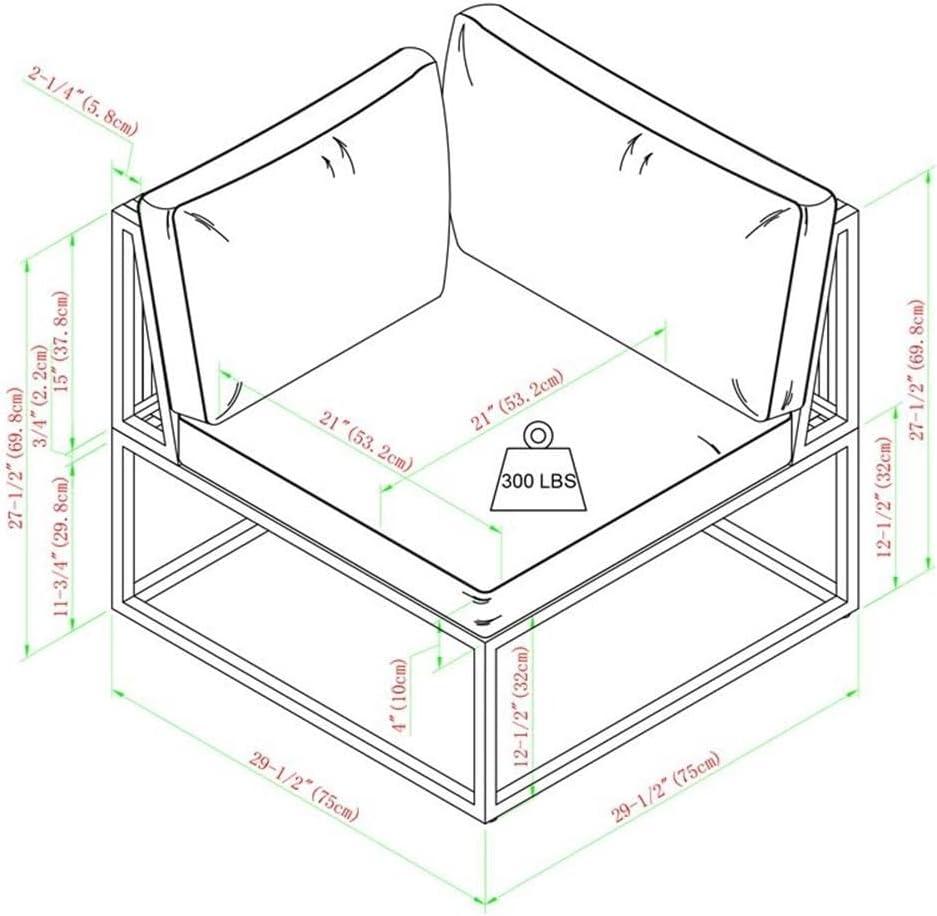 imageWalker Edison Tropez Contemporary Steel Frame Modular Armless Patio Chair with Rope Cord Detail 27 Inch BlueBlue
