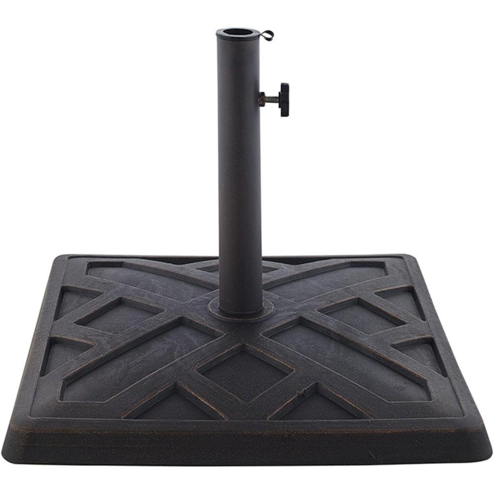 imageWalker Edison Mari Modern Polyresin Square Umbrella Stand with Metal Design 18 Inch BlackBronze