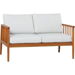 Walker Edison Dekian Modern Outdoor Spindle Style Double Lounge, 51 Inch, Brown(Brown)