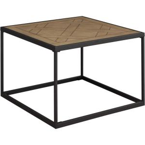 Walker Edison Cavyl Contemporary Open-Box Metal Frame Square Coffee Table, 25 Inch, Parquet Veneer