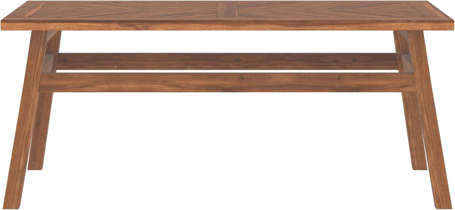 imageWalker Edison Outdoor Patio Wood Chevron Rectangle Coffee Table All Weather Backyard Conversation Garden Poolside Balcony 42 Inch BrownBrown