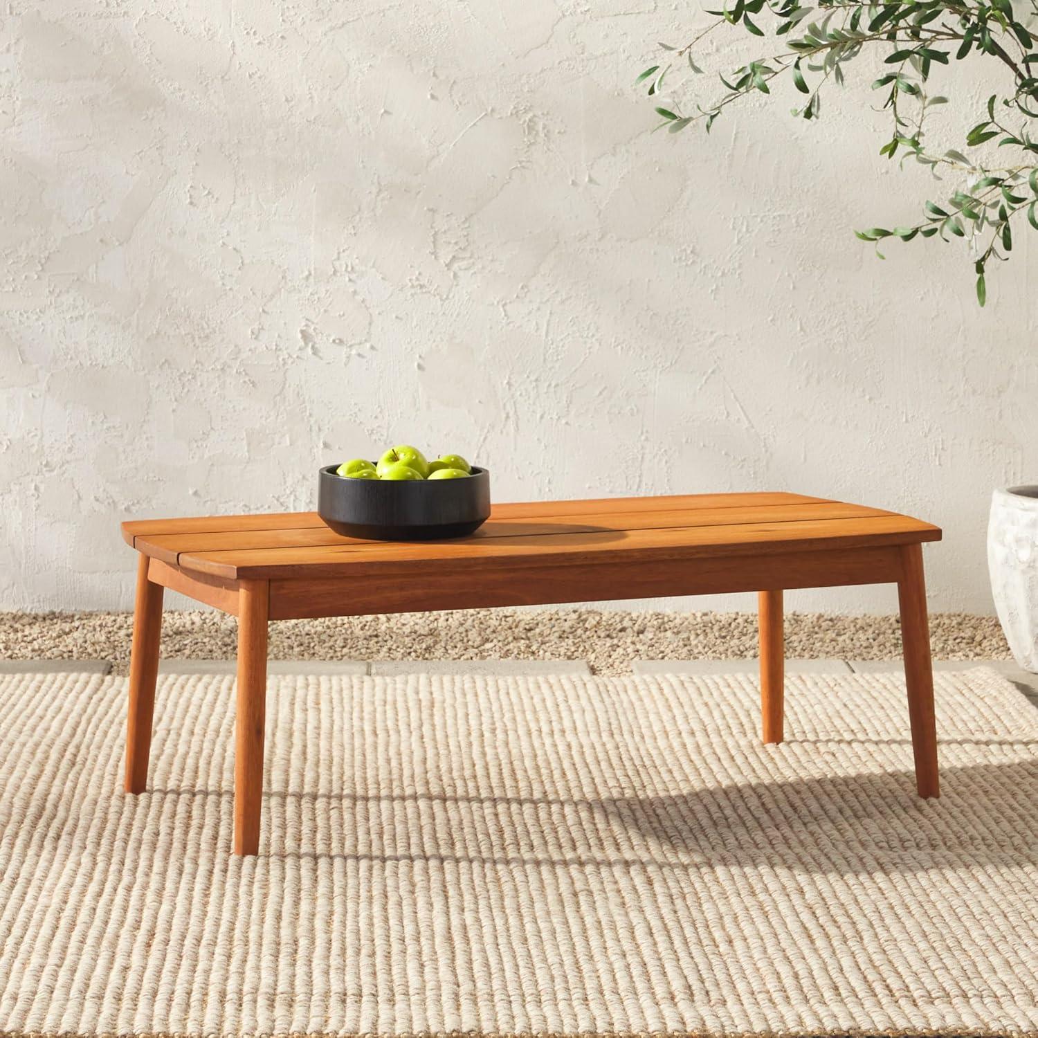 imageWalker Edison Itha Modern Solid Eucalyptus Outdoor Patio Coffee Table 46 Inch BrownBrown