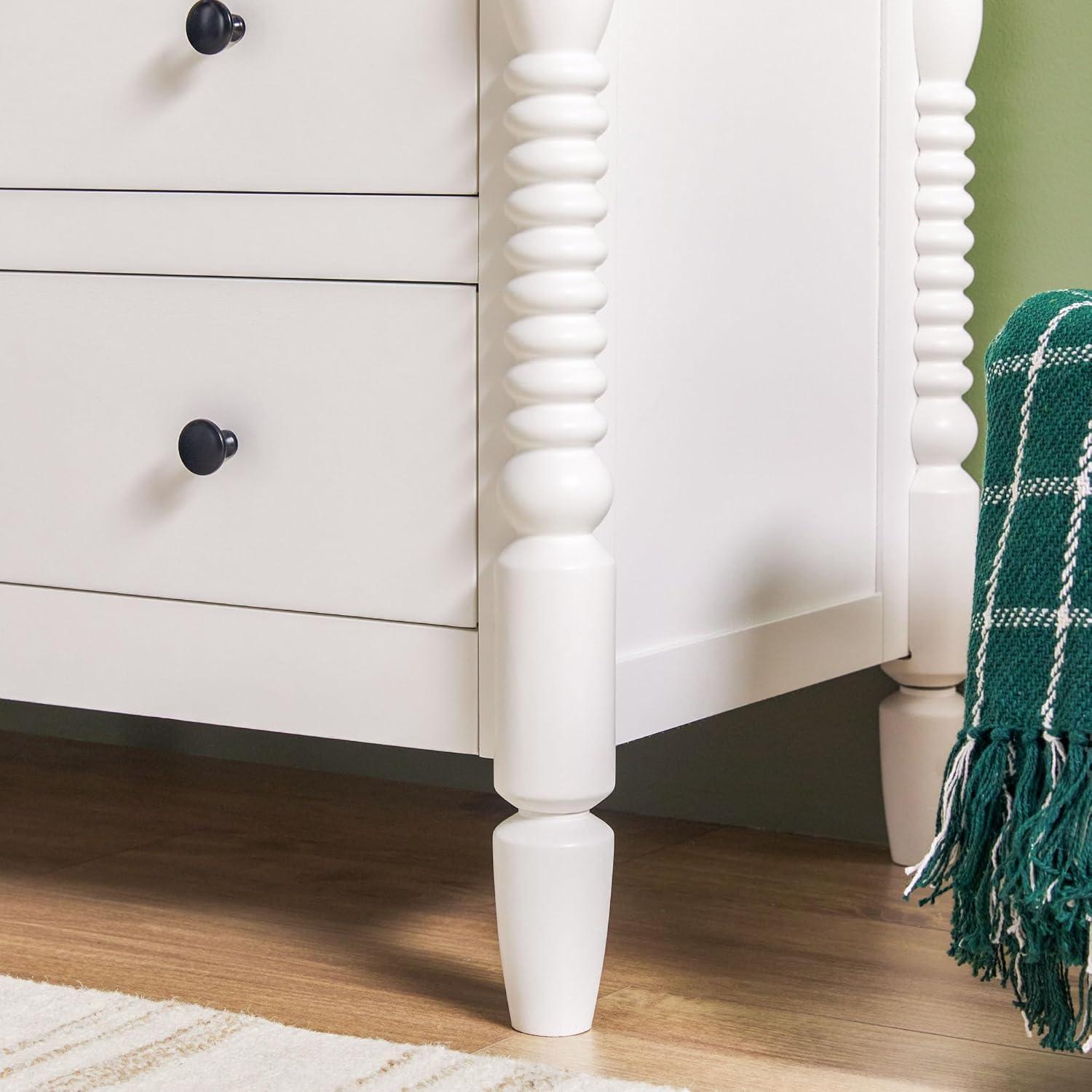 imageWalker Edison EZ Assembly Premium Traditional Solid Wood 6Drawer Dresser Vintage Chest of Drawers Spindle Dresser Quick Assembly Furniture 54 Inch Dark BrownWhite