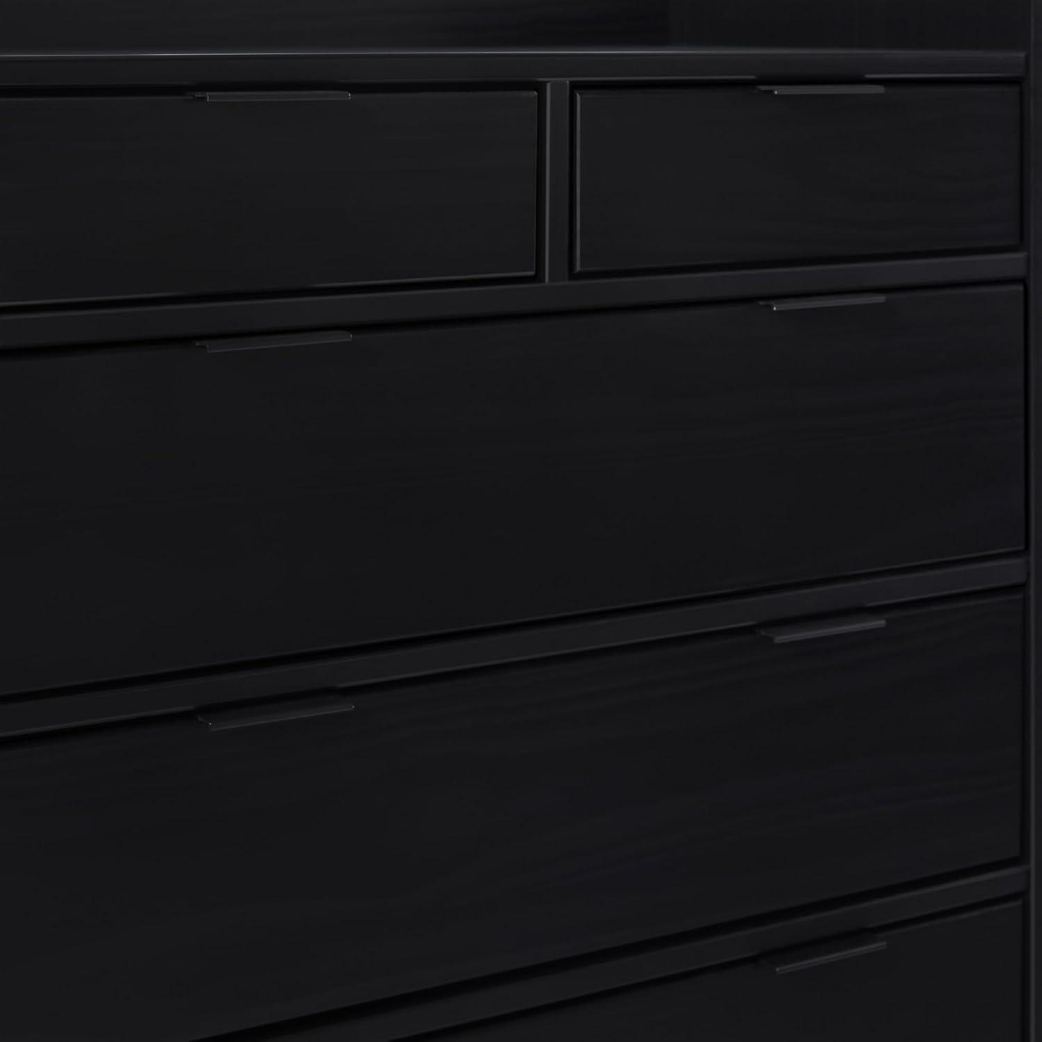 imageWalker Edison Blythe MidCentury Modern TrayTop Solid Wood 6Drawer Dresser 30 Inch BlackBlackt