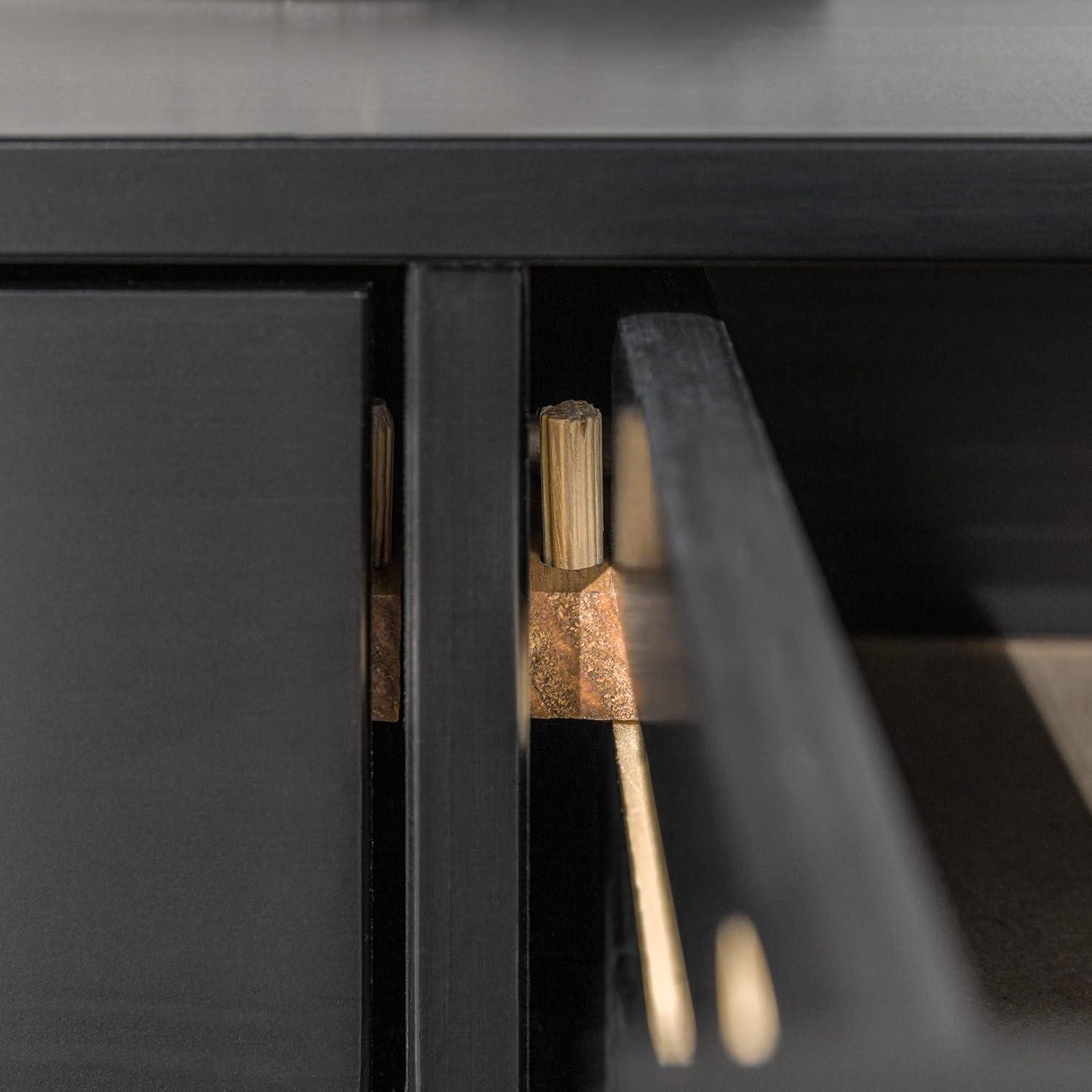 imageWalker Edison Blythe MidCentury Modern TrayTop Solid Wood 9Drawer Dresser 60 Inch BlackBlackt