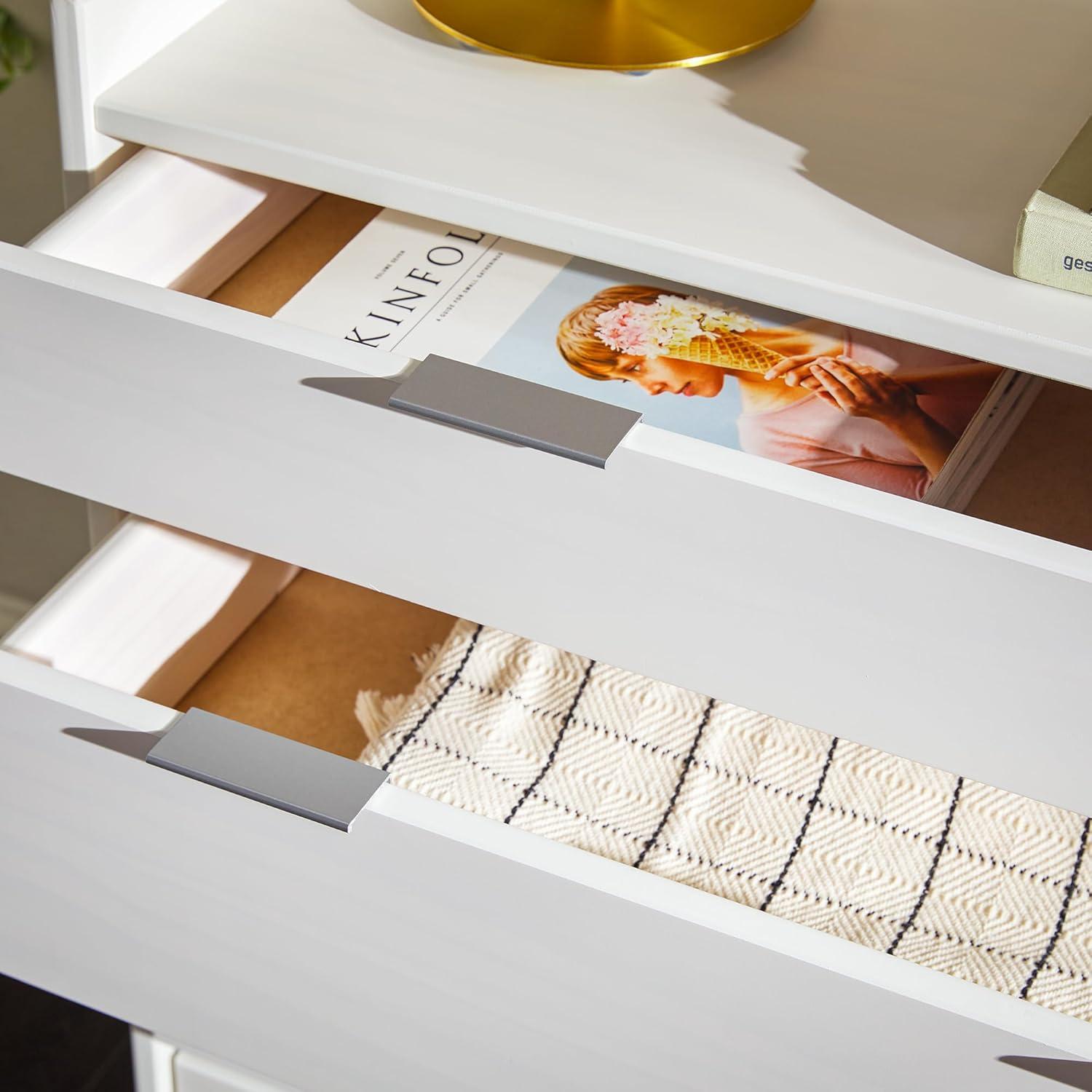 imageWalker Edison Blythe MidCentury Modern TrayTop Solid Wood 9Drawer Dresser 60 Inch BlackWhitet