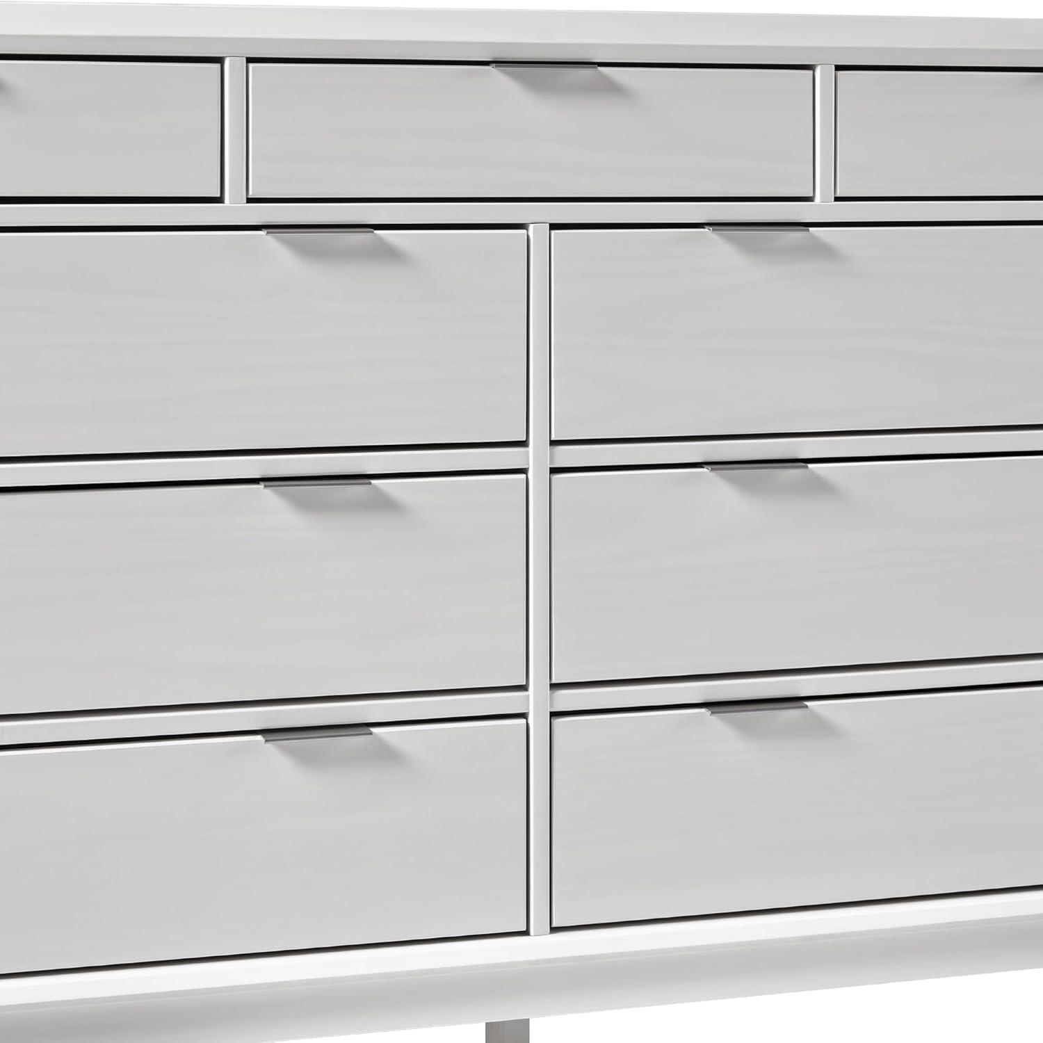 imageWalker Edison Blythe MidCentury Modern TrayTop Solid Wood 9Drawer Dresser 60 Inch BlackWhitet