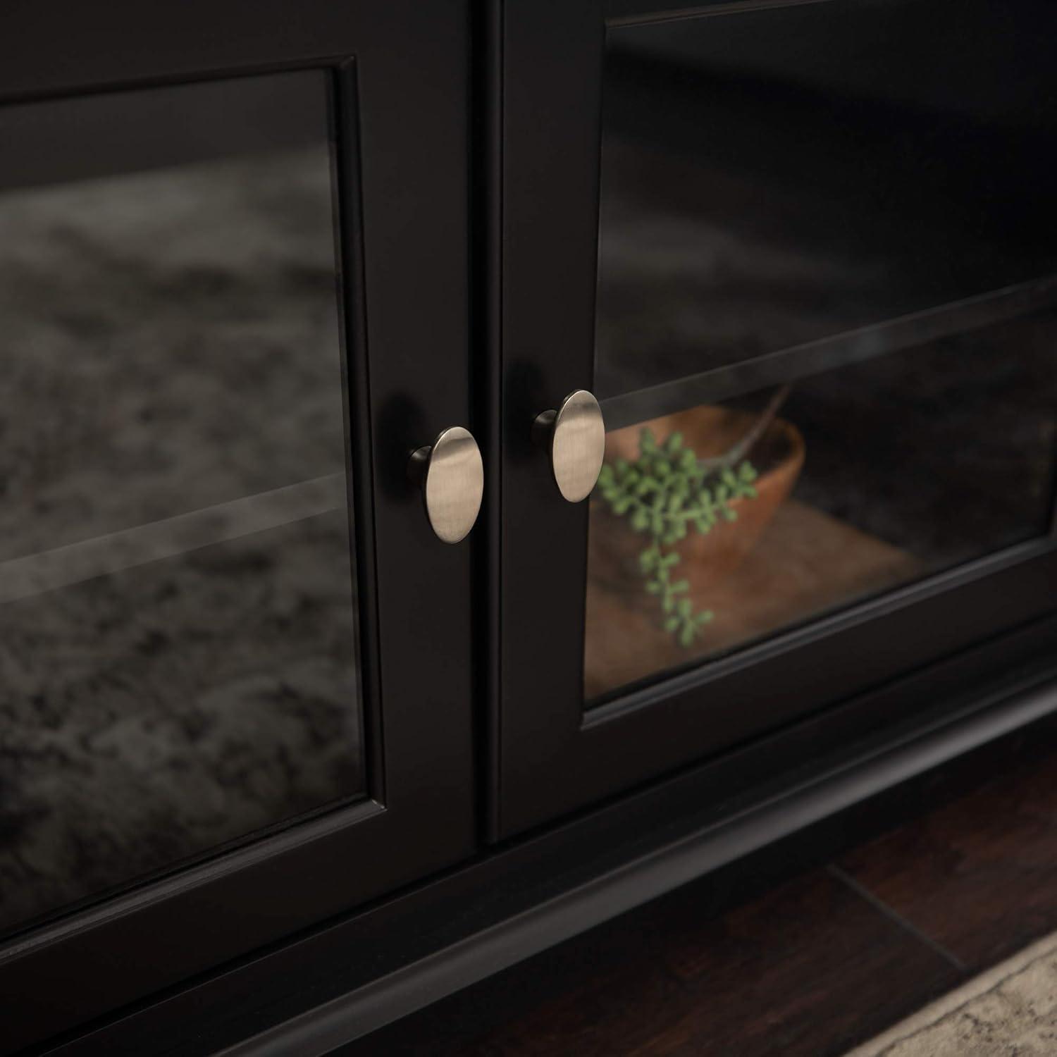 imageWalker Edison Brahm Classic Glass Door Storage TV Console for TVs up to 80 Inches 70 Inch BlackBlack