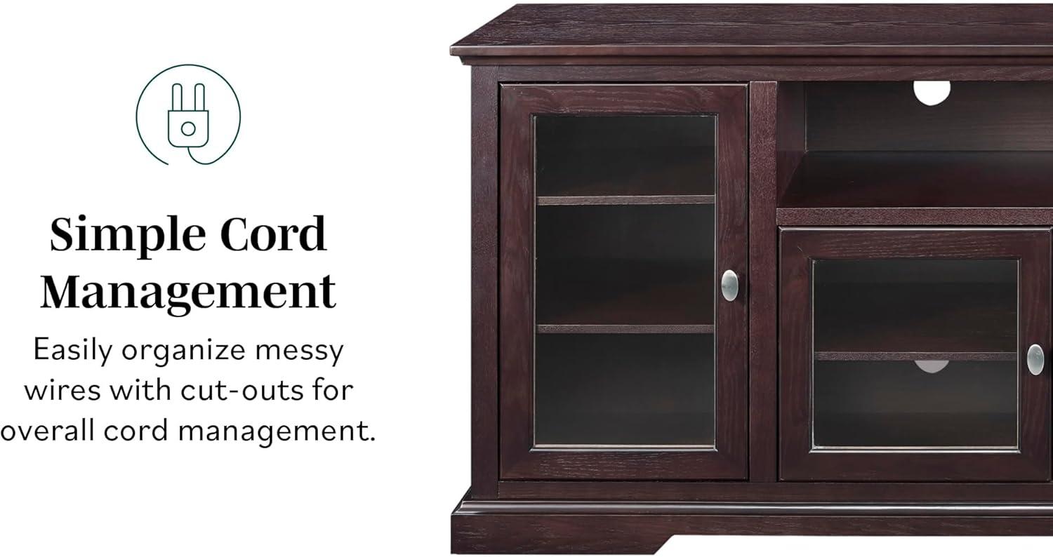 imageWalker Edison Brahm Classic Glass Door Storage TV Console for TVs up to 80 Inches 70 Inch BlackBlack