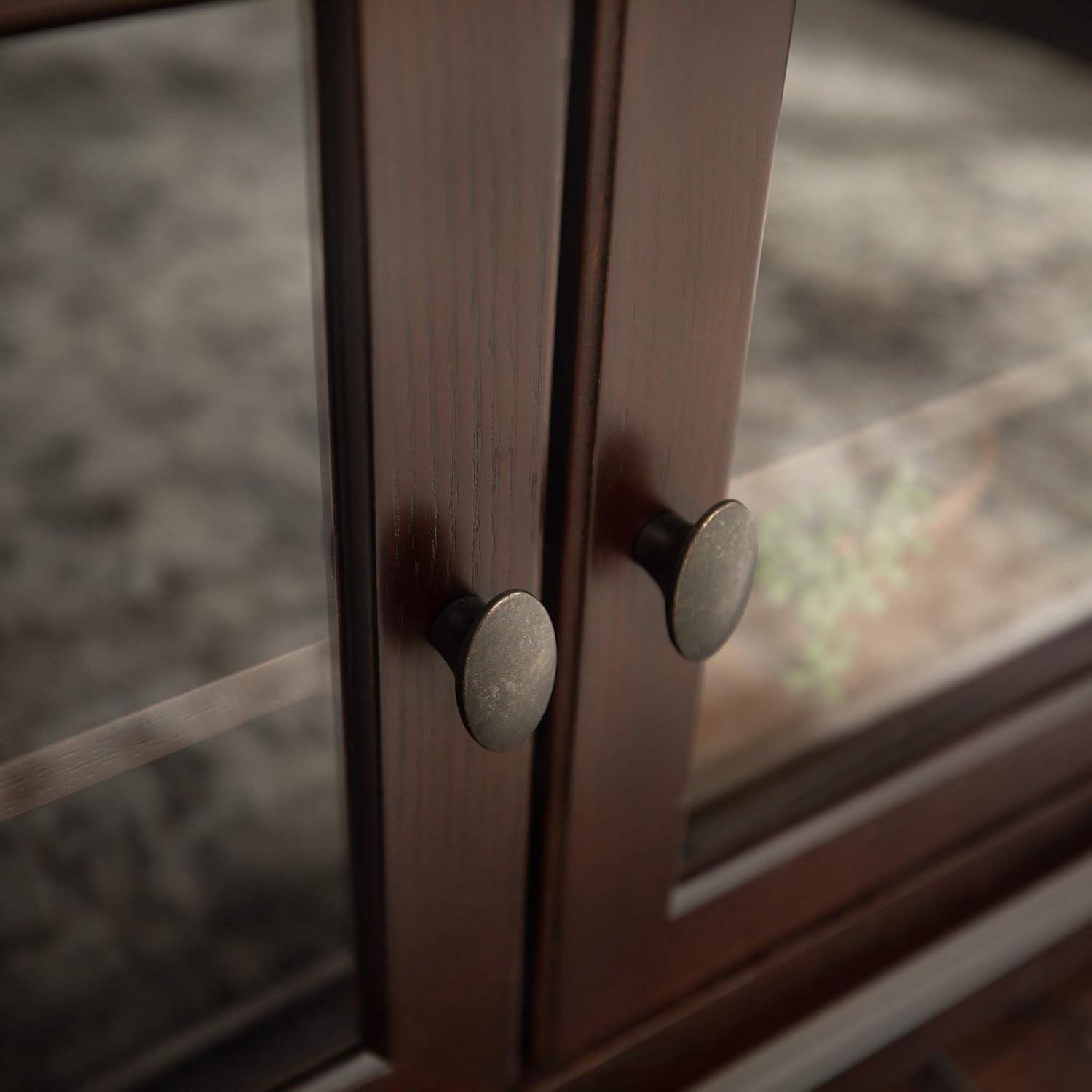 imageWalker Edison Brahm Classic Glass Door Storage TV Console for TVs up to 80 Inches 70 Inch BlackEspresso Brown