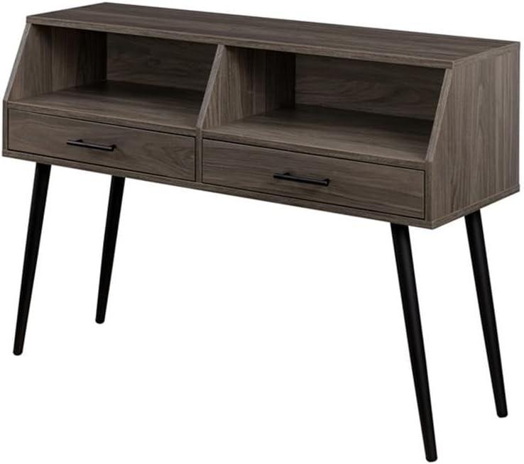 imageWalker Edison Contemporary Wood Angled Entryway Sofa Table Console 2 Drawers Storage Cubbies 44 Inch Slate GreySlate Grey