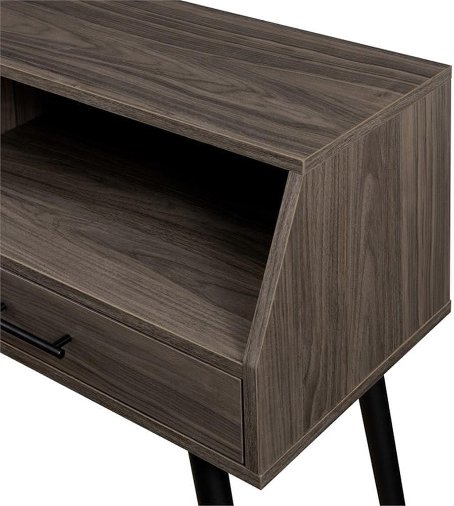 imageWalker Edison Contemporary Wood Angled Entryway Sofa Table Console 2 Drawers Storage Cubbies 44 Inch Slate GreySlate Grey