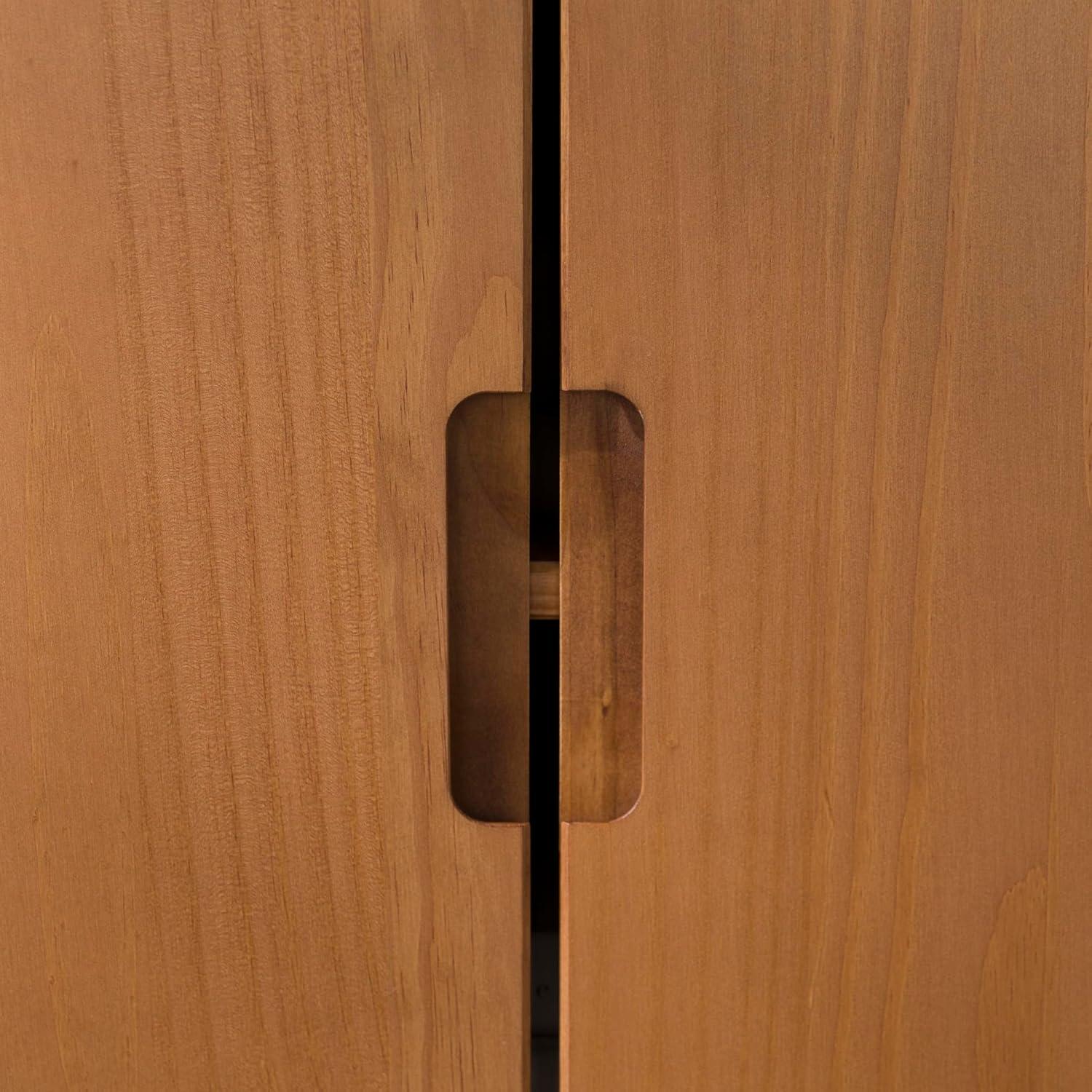 imageWalker Edison Genia MidCentury Modern Solid Wood Stand for TVs up to 65 Inches WalnutCaramel