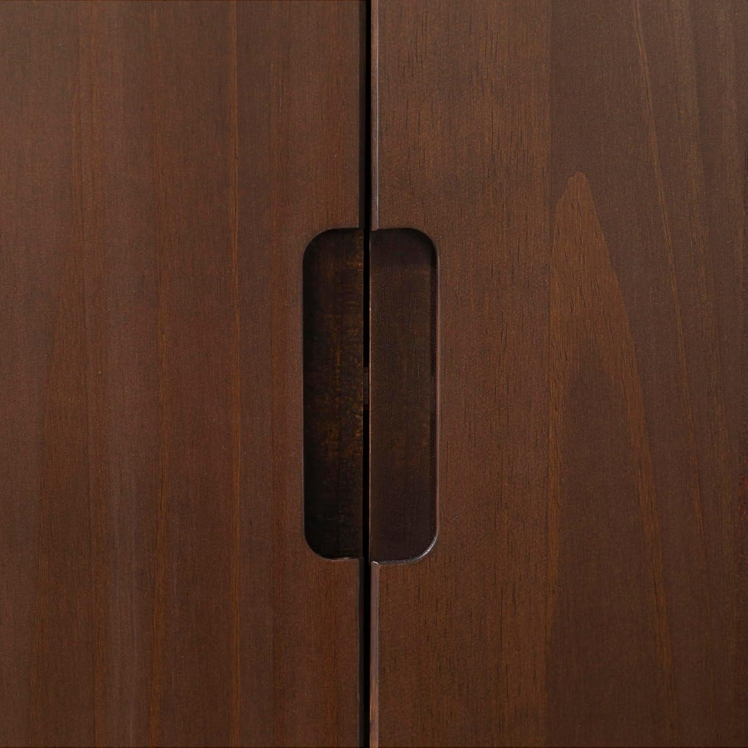 imageWalker Edison Genia MidCentury Modern Solid Wood Stand for TVs up to 65 Inches WalnutWalnut