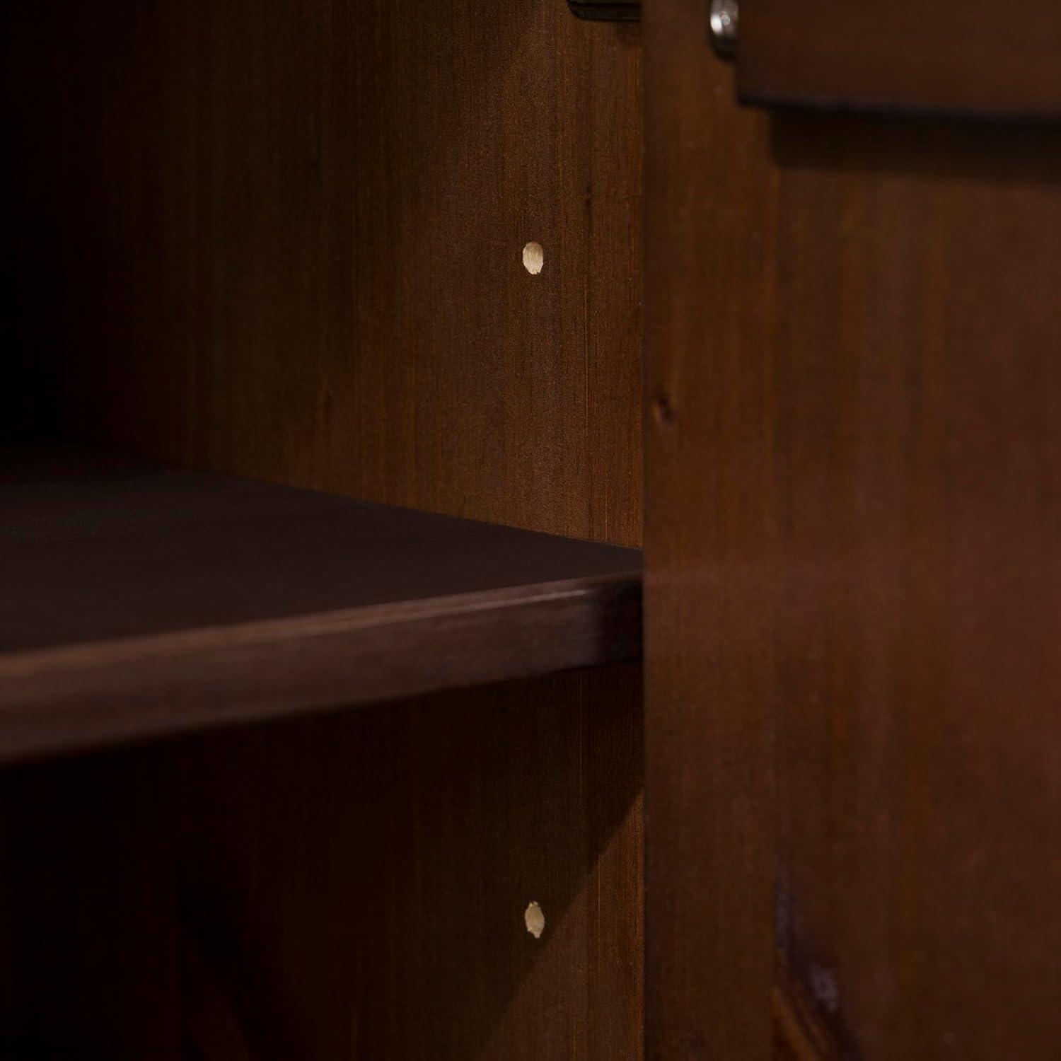 imageWalker Edison Genia MidCentury Modern Solid Wood Stand for TVs up to 65 Inches WalnutWalnut