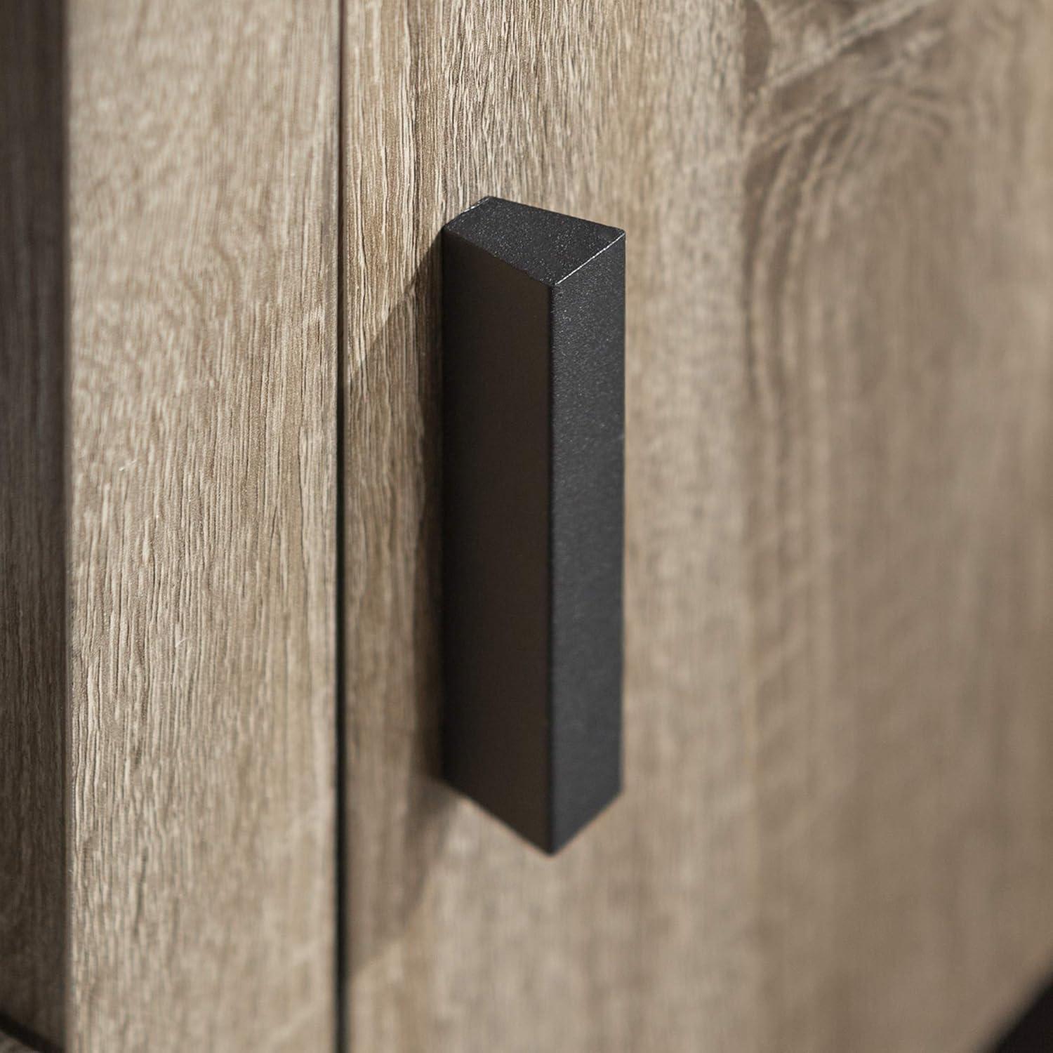 imageWalker Edison Industrial Modern Wood Universal TV Stand with Cabinet Doors for TVs up to 80quot Living Room Storage Shelves Entertainment Center 70 Inch CharcoalDriftwood