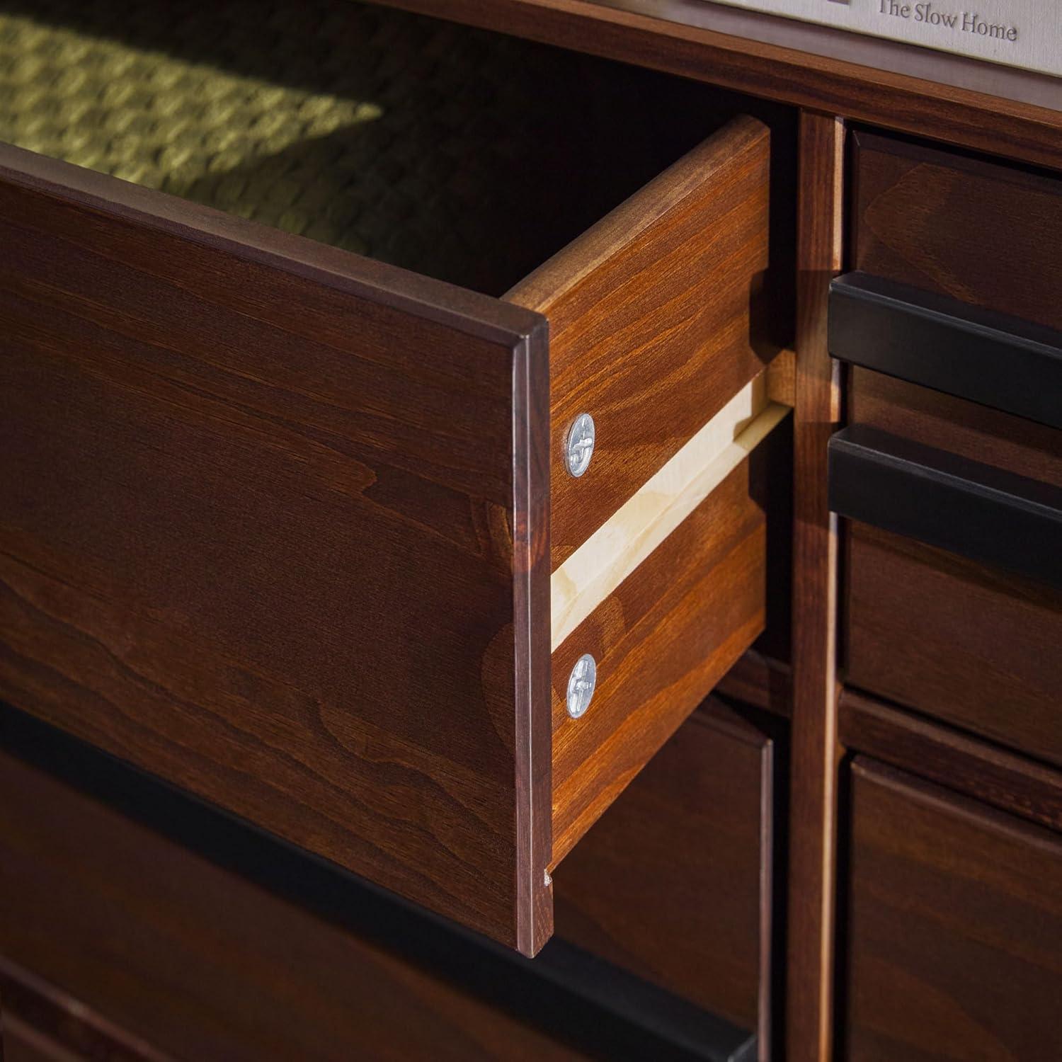 imageWalker Edison Malhia Contemporary Minimalist Solid Wood 6Drawer Dresser 60 Inch Natural Pine60 Inchwalnut