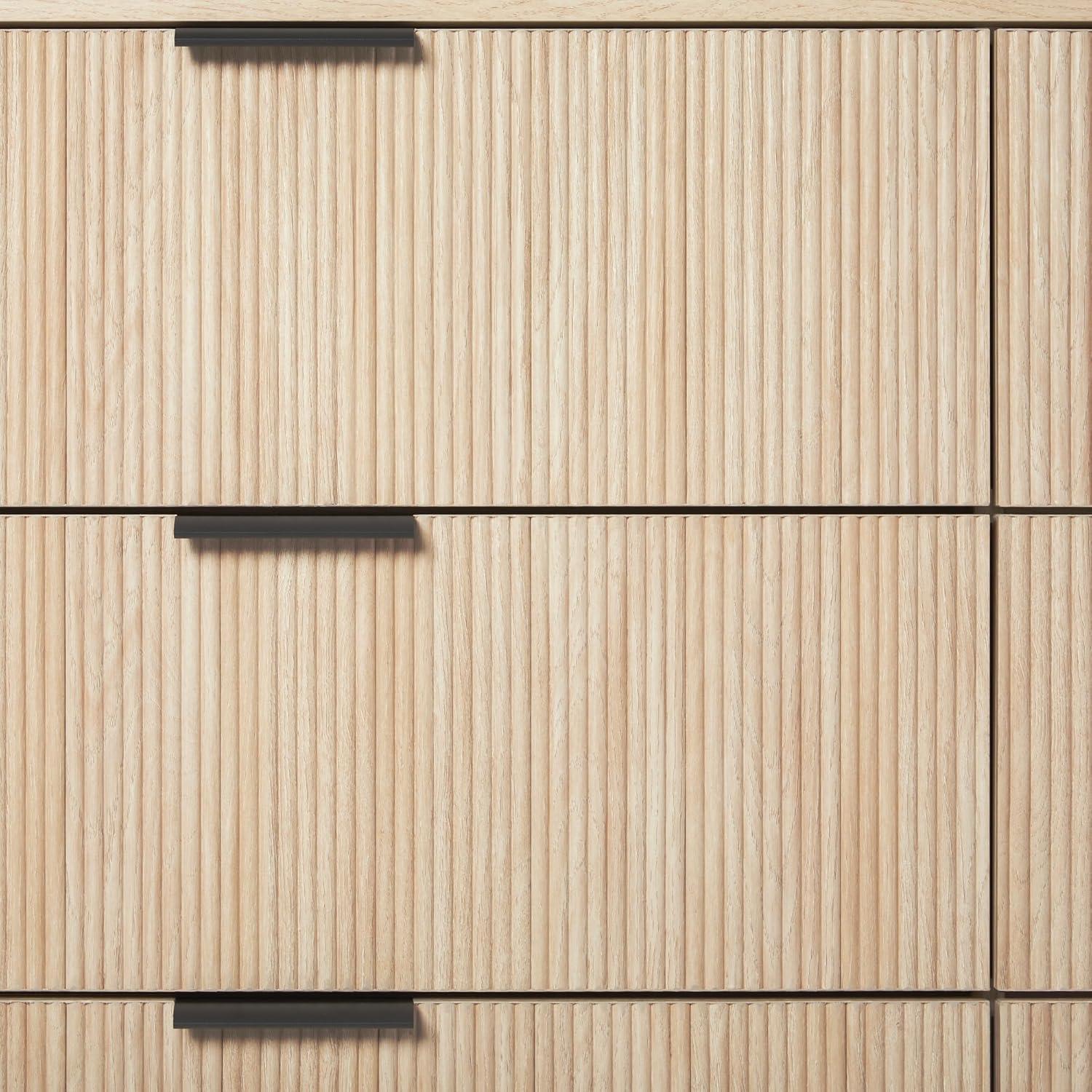 imageWalker Edison MidCentury 6Drawer Chest with Reeded Drawer Fronts 56 Inch Coastal Oak