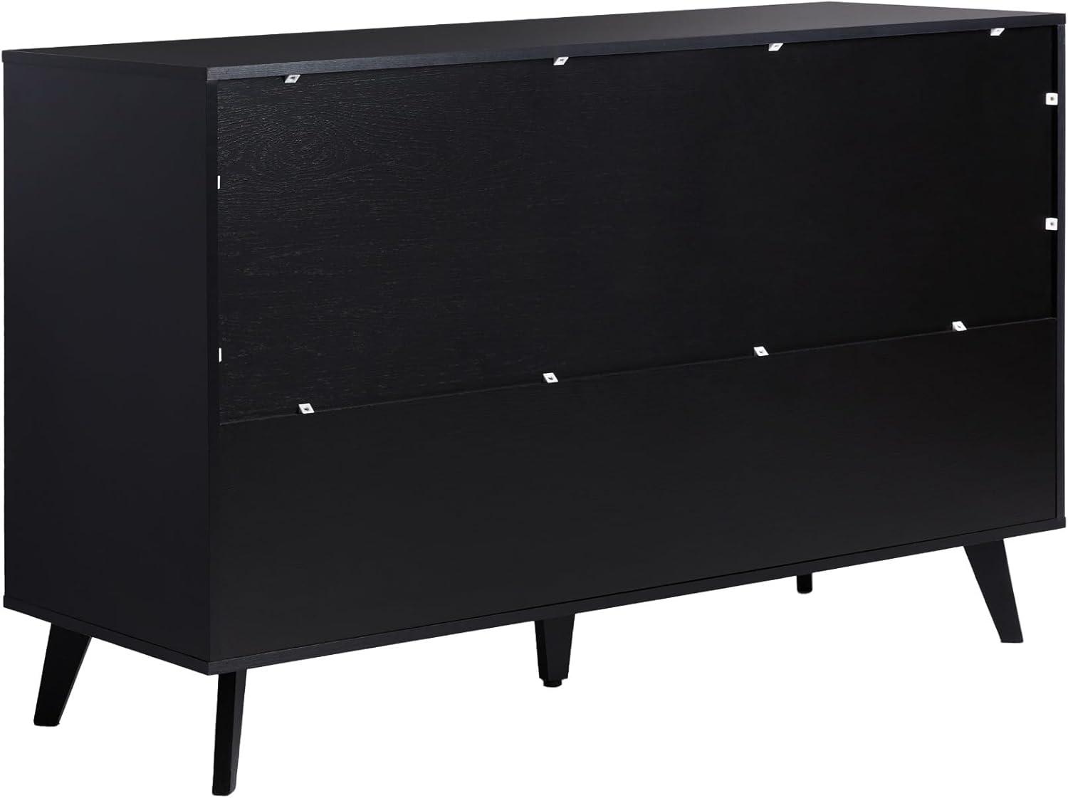 imageWalker Edison Modern 6Drawer Dresser Bedroom Storage Organizer 52 Inch BlackBlack Cutout