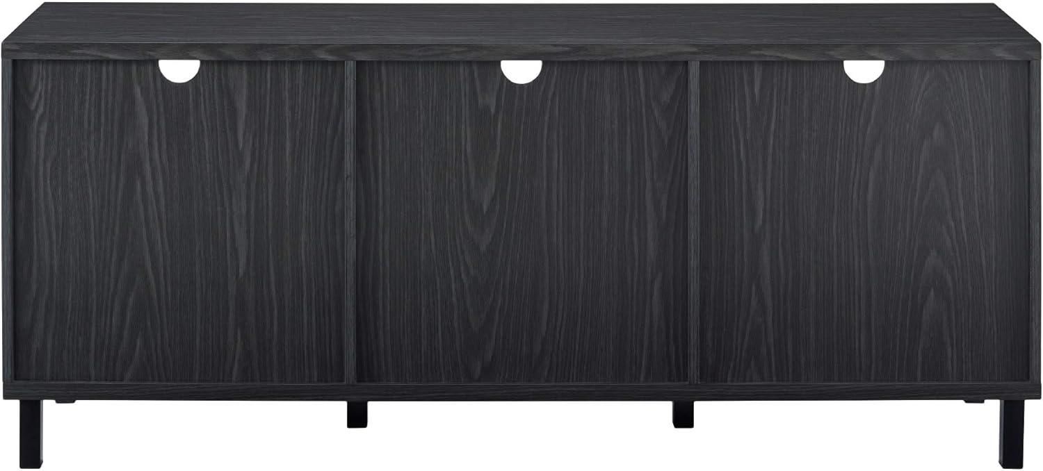 imageWalker Edison Modern Slatted Wood TV Stand for TVs up to 80quot Universal TV Stand for Flat Screen Living Room Storage Cabinets and Shelves Entertainment Center 70 Inch Dark WalnutGraphite