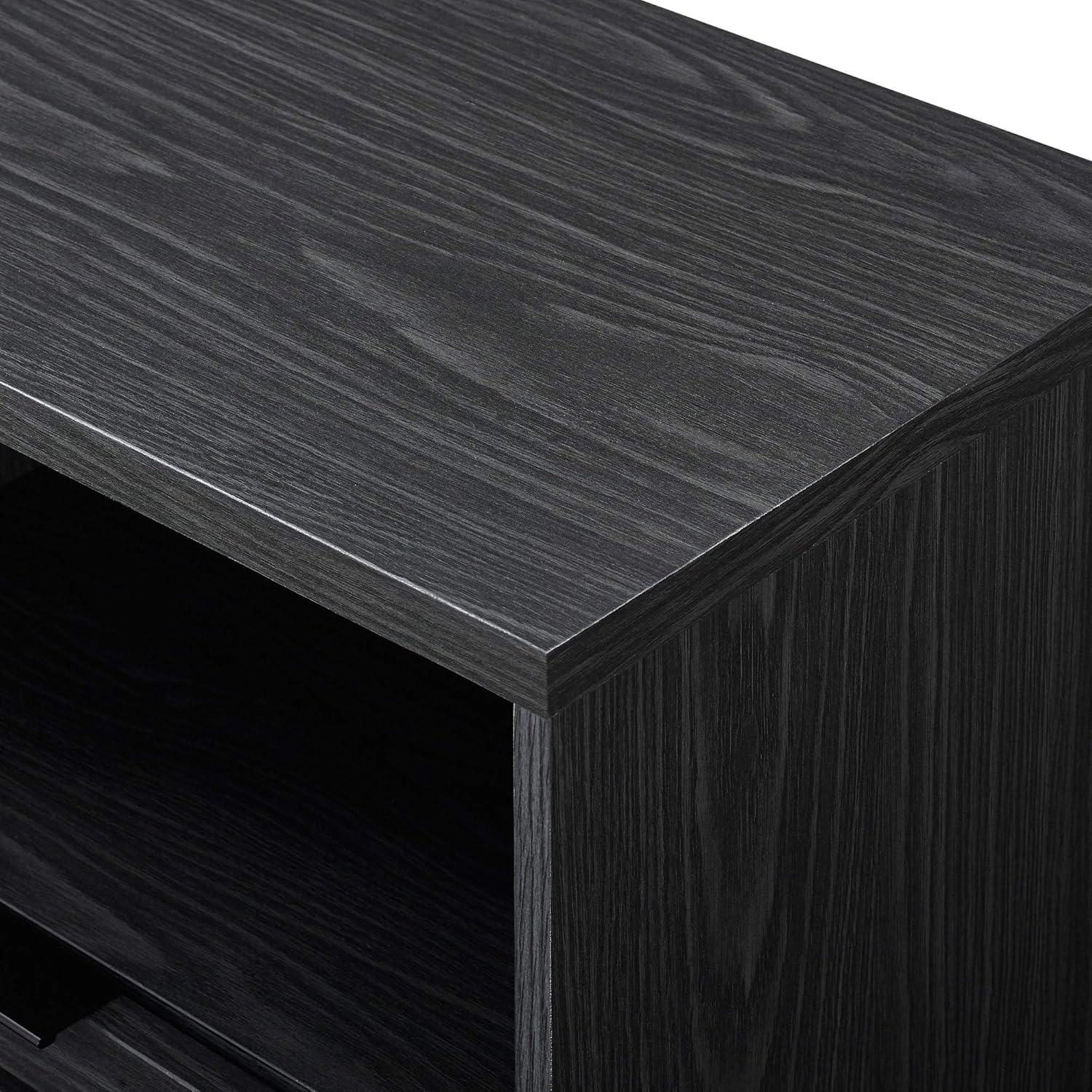 imageWalker Edison Modern Slatted Wood TV Stand for TVs up to 80quot Universal TV Stand for Flat Screen Living Room Storage Cabinets and Shelves Entertainment Center 70 Inch Dark WalnutGraphite