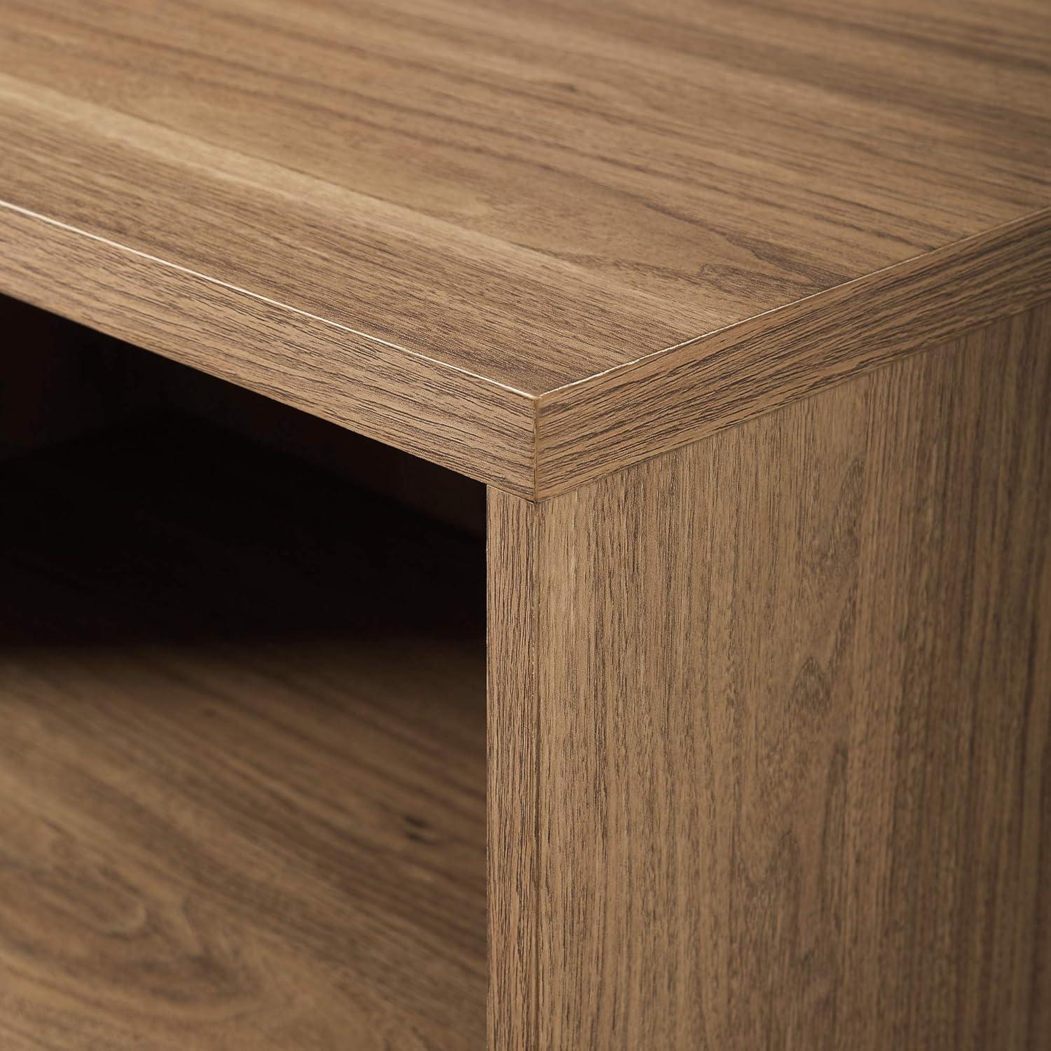 imageWalker Edison Modern Slatted Wood TV Stand for TVs up to 80quot Universal TV Stand for Flat Screen Living Room Storage Cabinets and Shelves Entertainment Center 70 Inch Dark WalnutEnglish Oak