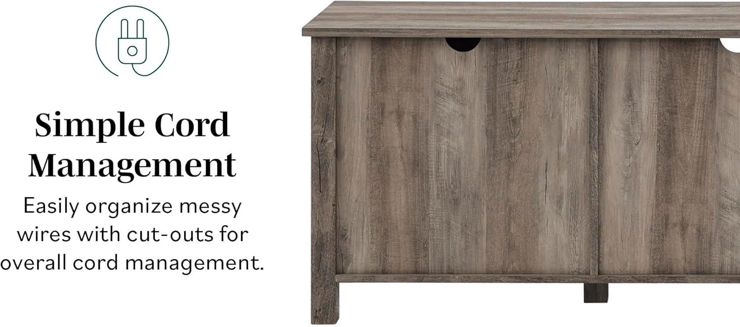 imageWalker Edison Portsmouth Classic 2 Glass Door TV Stand for TVs up to 80 Inches 70 Inch Dark WalnutBirch