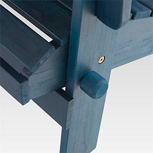 imageWalker Edison Sully Classic Solid Acacia Wood Outdoor Folding Adirondack Chair 38 Inch White WashNavy Blue Wash