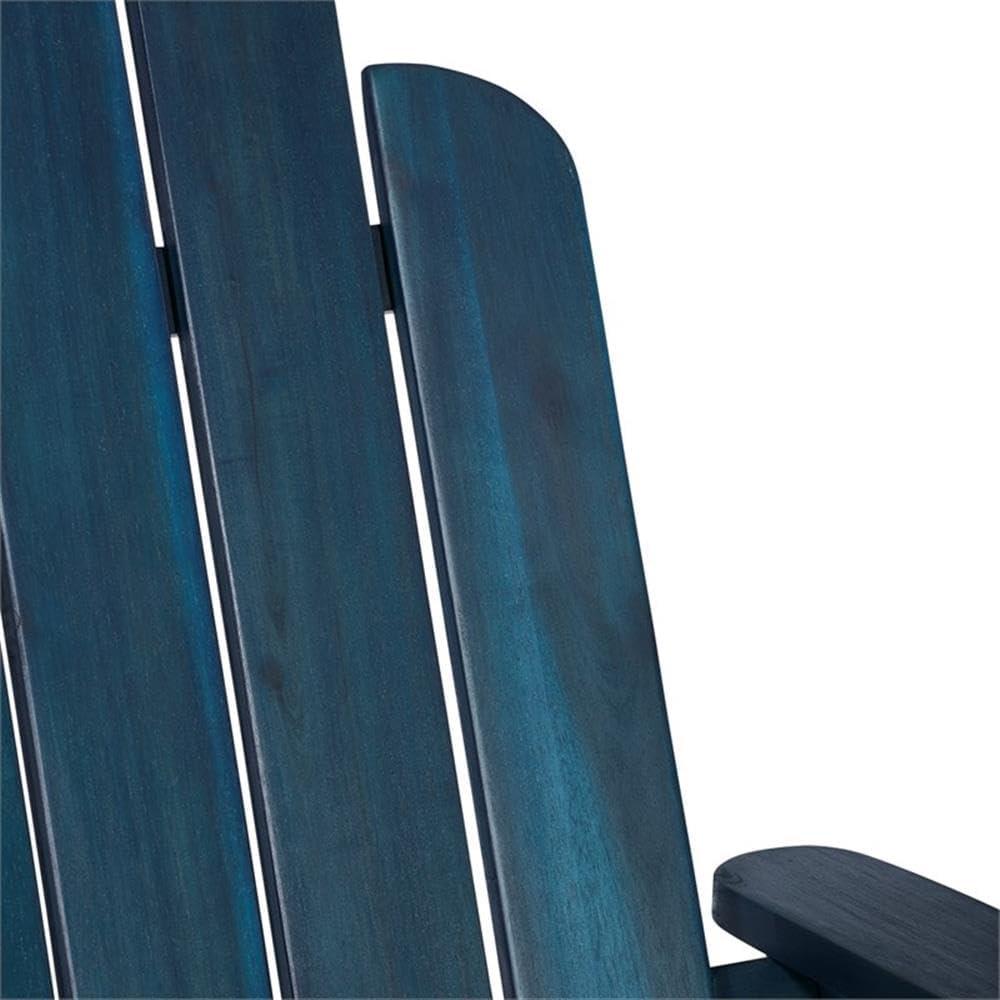 imageWalker Edison Sully Classic Solid Acacia Wood Outdoor Folding Adirondack Chair 38 Inch White WashNavy Blue Wash