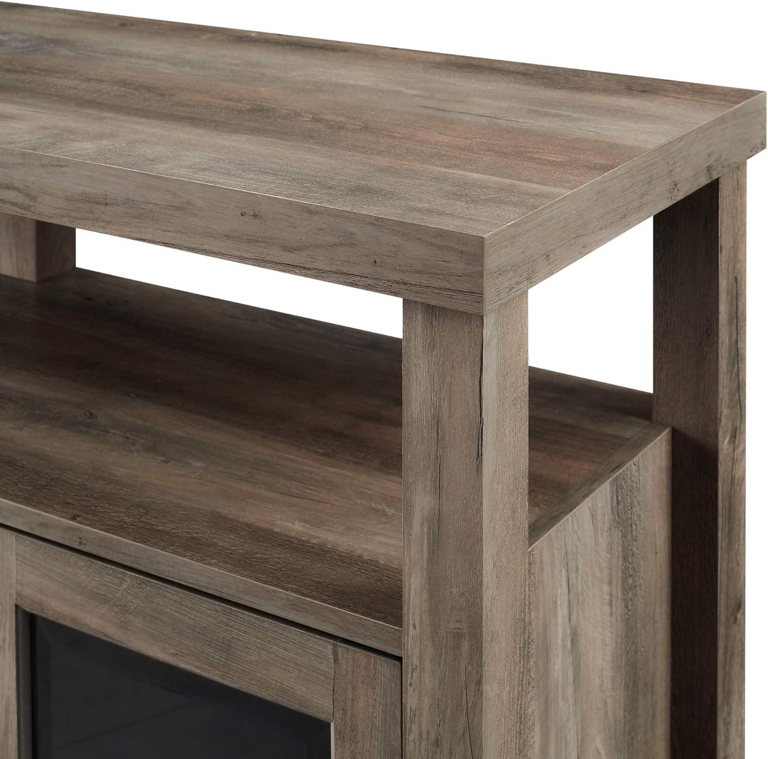 imageWalker Edison Tall Wood Universal TV Stand with Open Storage For TVs up to 58quot Flat Screen Living Room Storage Entertainment Center 52 Inch GreyGrey