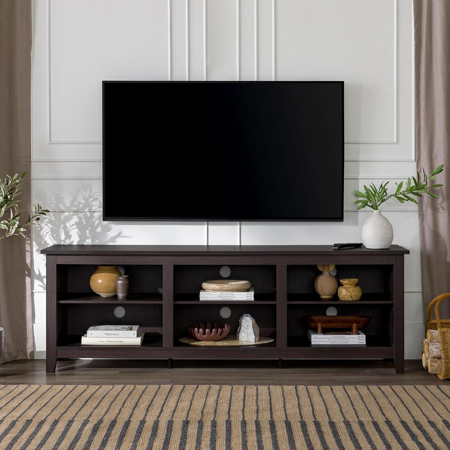 imageWalker Edison Wren Classic 6 Cubby TV Stand for TVs up to 80 Inches 70 Inch BlackEspresso