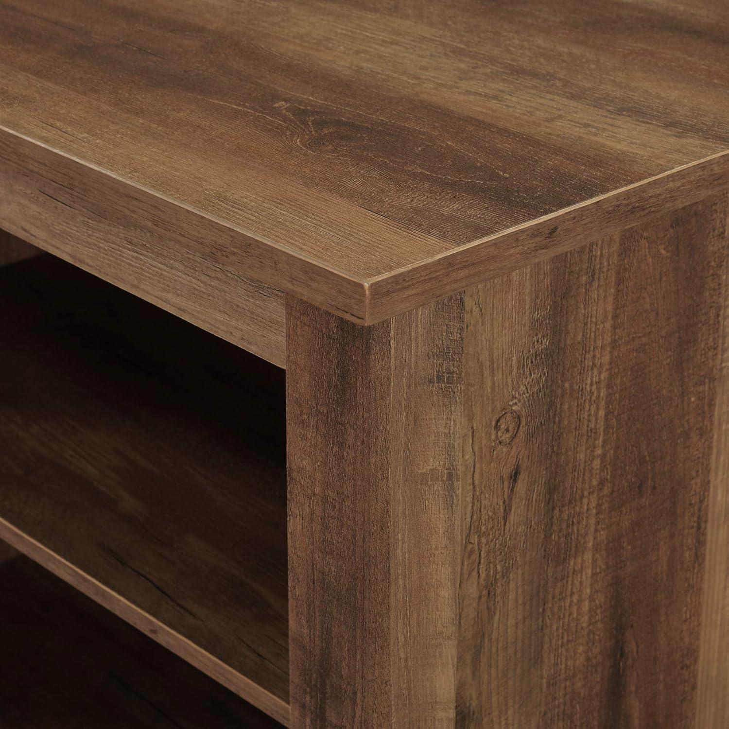 imageWalker Edison Wren Classic 6 Cubby TV Stand for TVs up to 80 Inches 70 Inch BlackRustic Oak