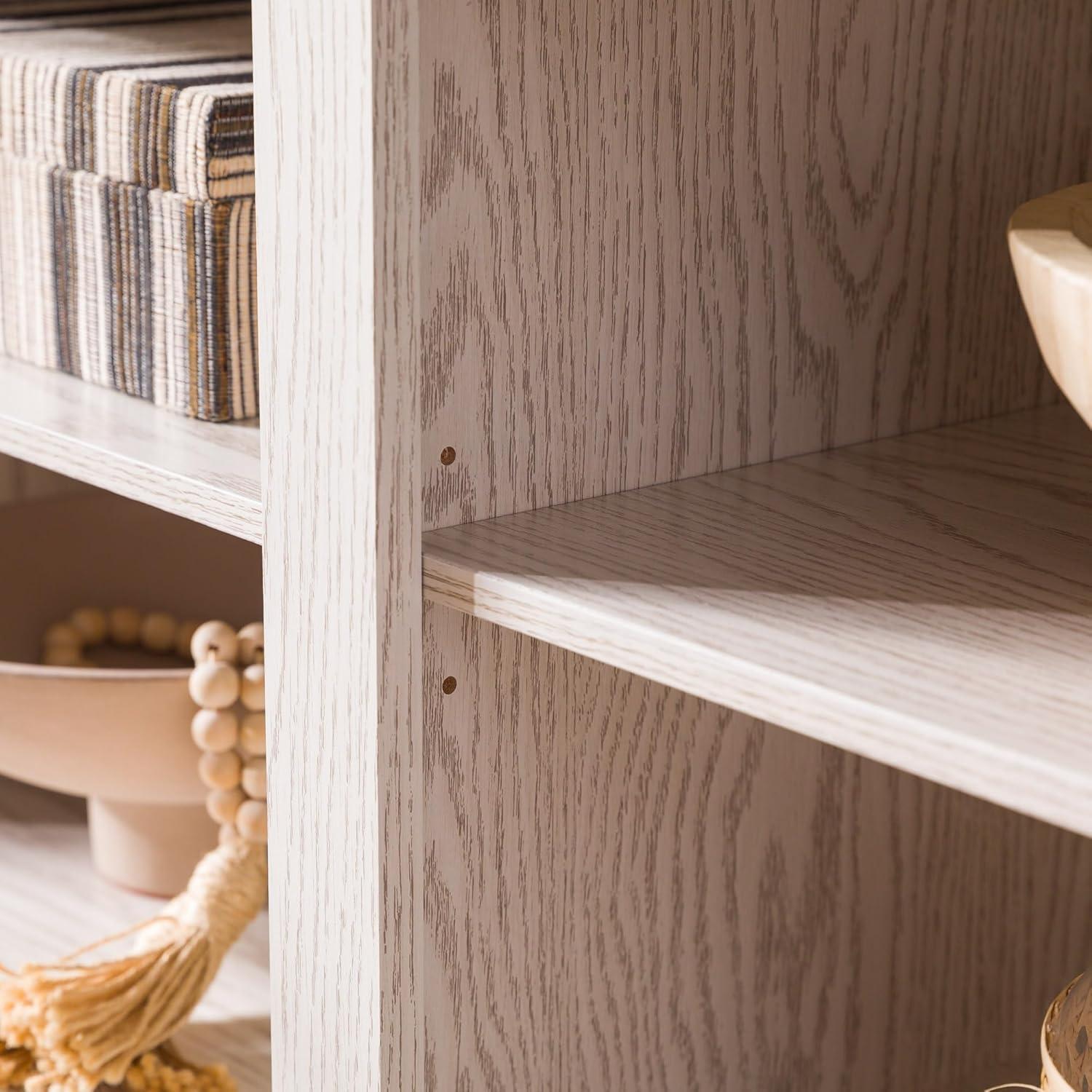 imageWalker Edison Wren Classic 6 Cubby TV Stand for TVs up to 80 Inches 70 Inch BlackWhite Wash